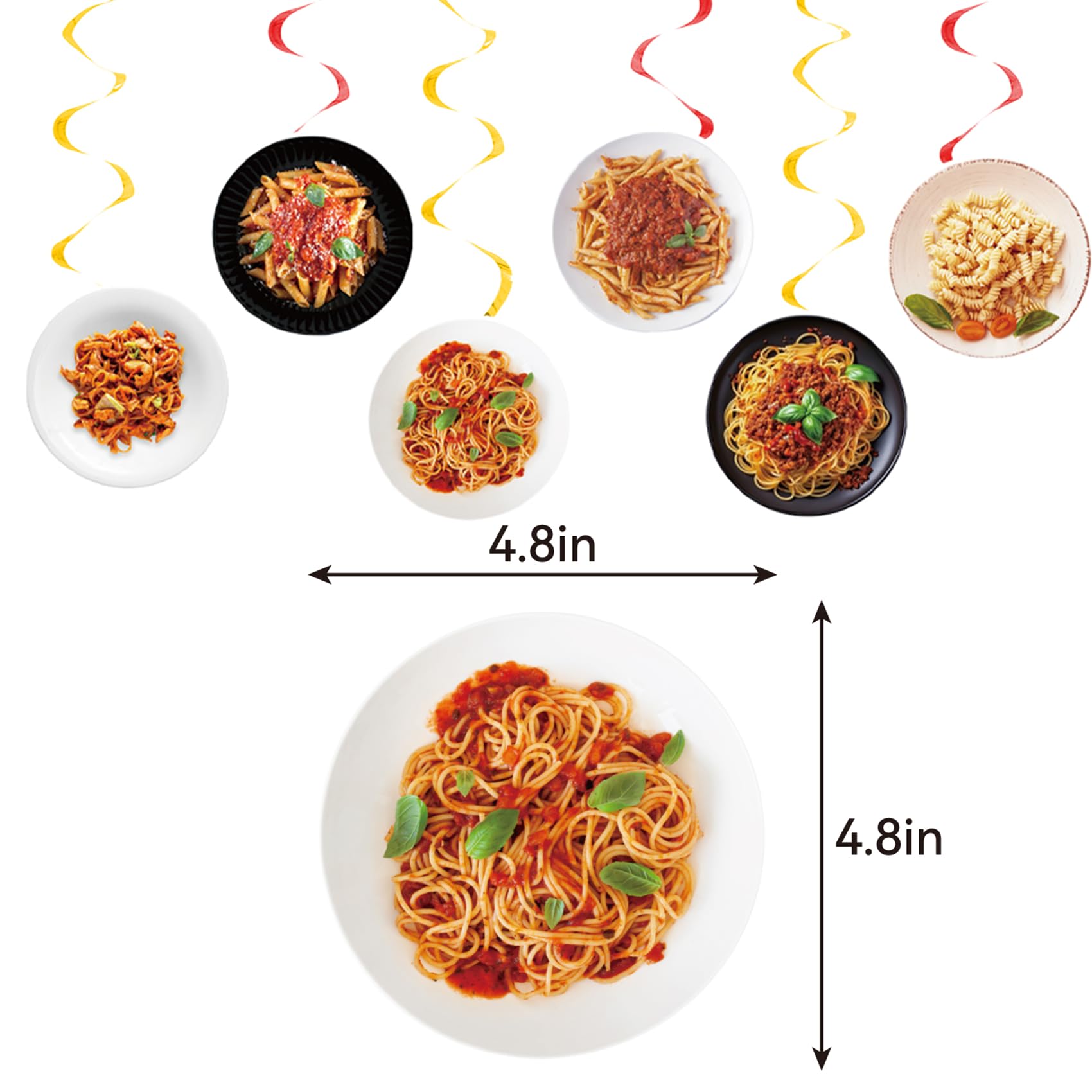 Pasta Party Decorations Set - Spaghetti Birthday Party Supplies with Happy Birthday Banner, Cake Topper, Cupcake Toppers, Hanging Swirls & Balloons - Perfect for Italian-Themed Birthday Parties, Pasta Lover Celebrations & Fun Family Gatherings