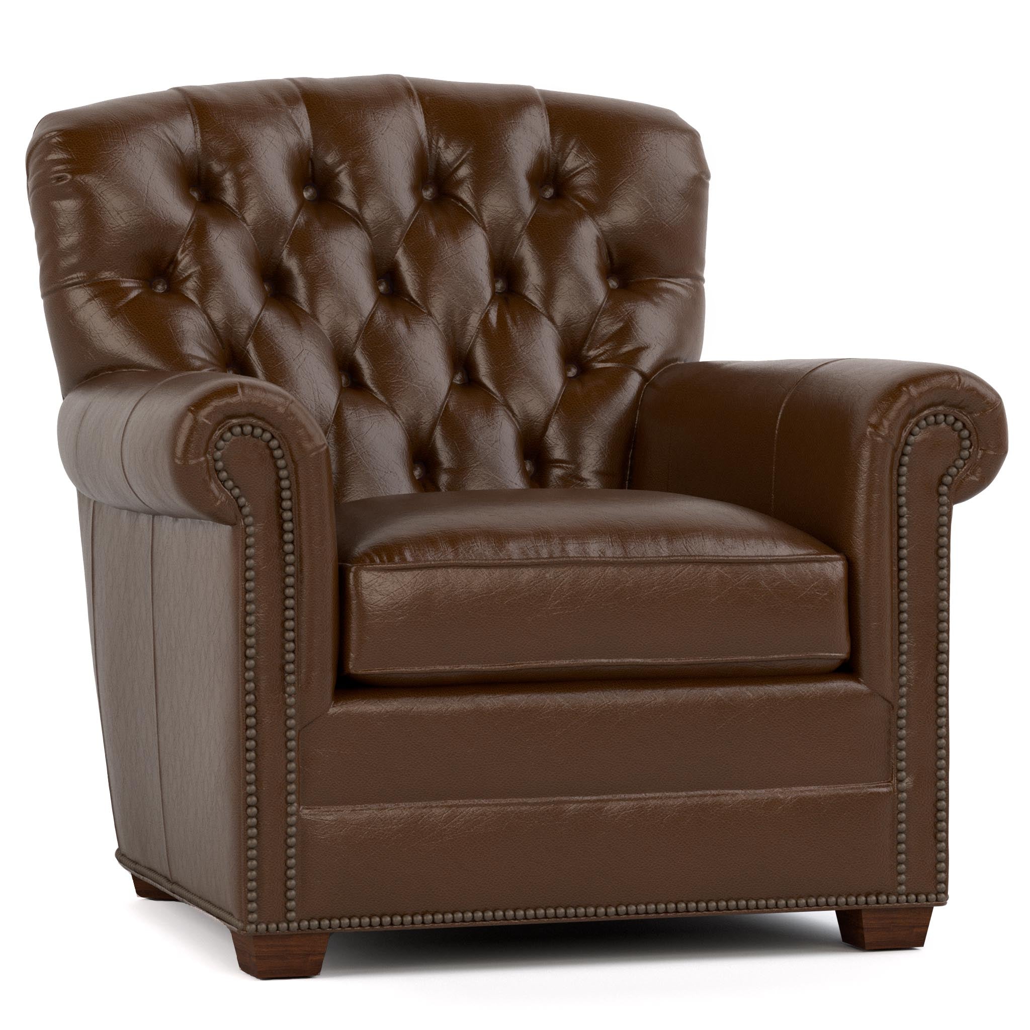 Wharton Tufted Upholstered Accent Chair - Modern Velvet Lounge Chair for Living Room, Bedroom, or Office - Comfortable Reading Chair with Button Tufting and Solid Wood Legs
