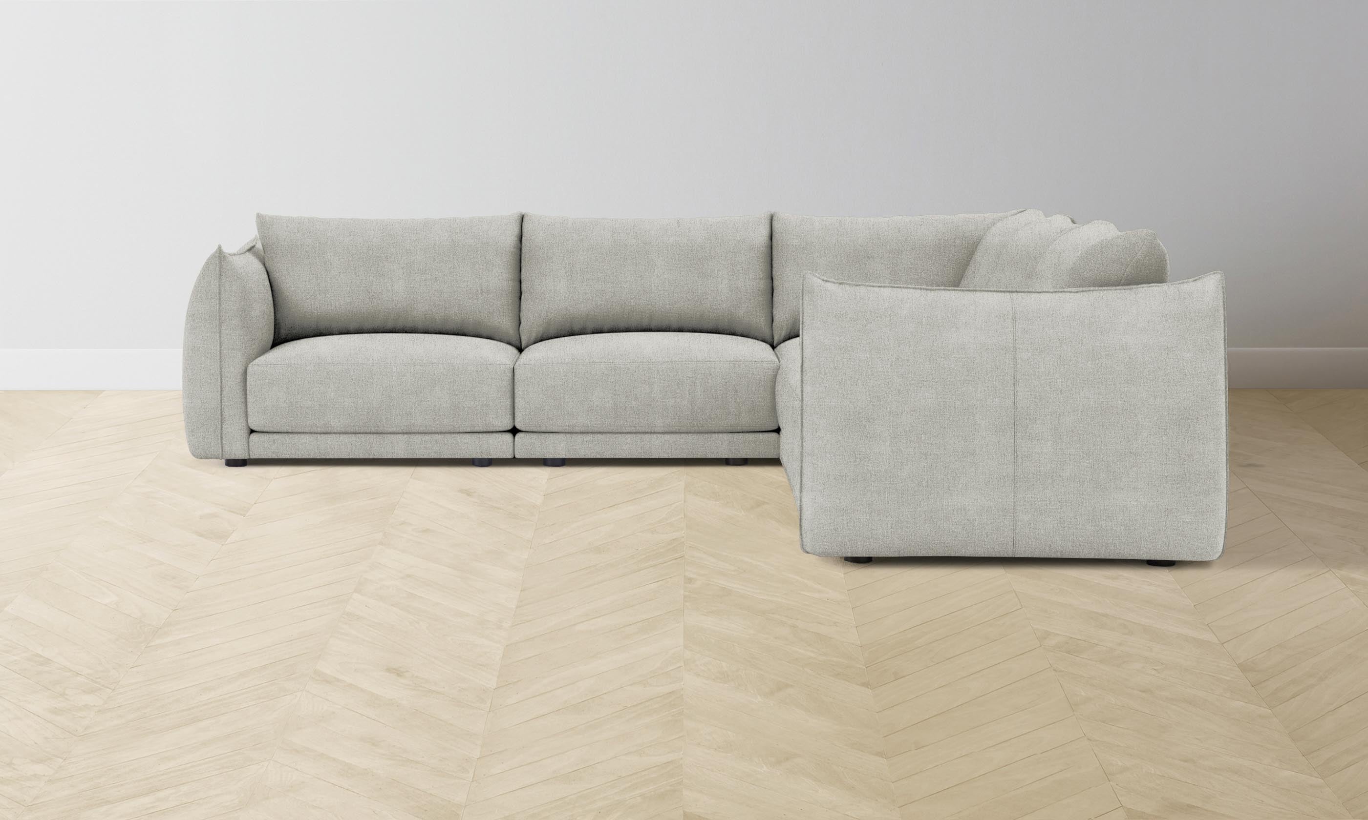 The Jones Modular Sectional Sofa - Performance Mélange Weave Flint Fabric - Perfect for Living Rooms, Family Gatherings & Home Theater Spaces