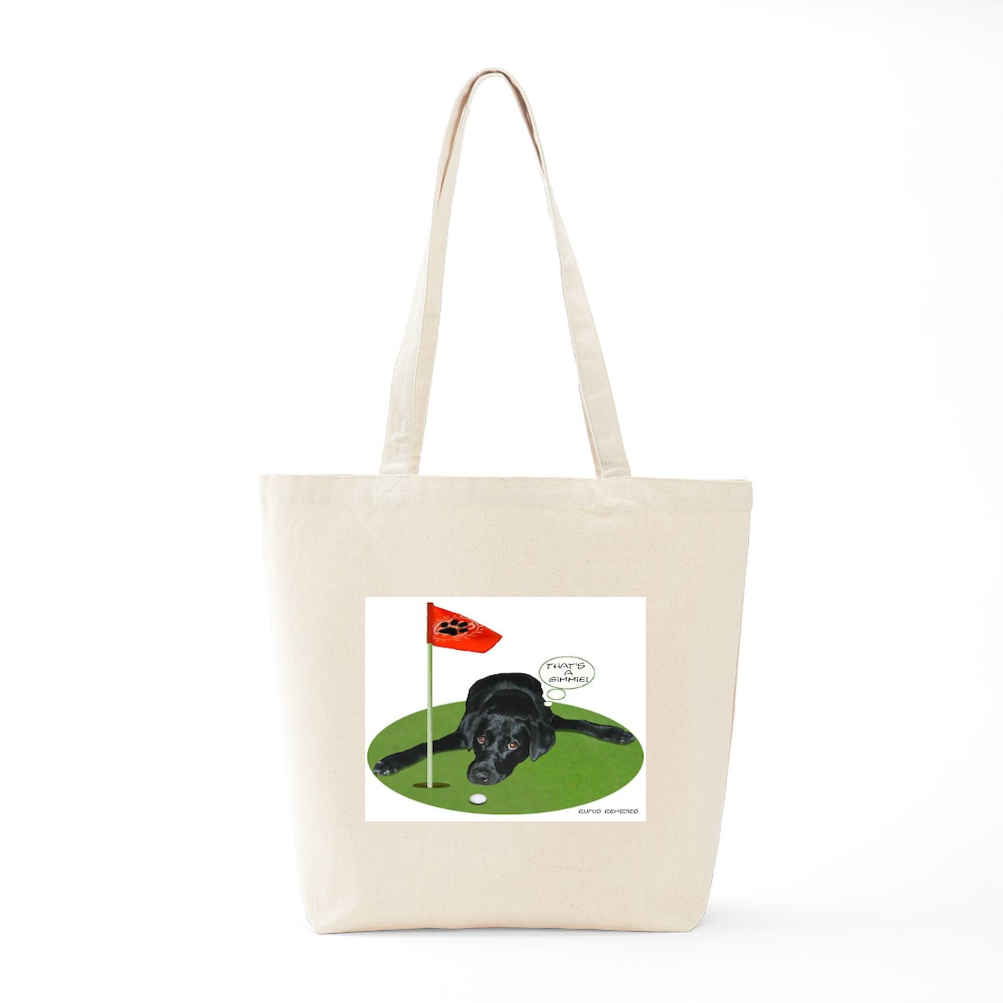 Black Lab Golfer Canvas Tote Bag - Eco-Friendly Reusable Shopping Bag for Golfers & Dog Lovers | Perfect for Groceries, Beach Trips & Daily Use