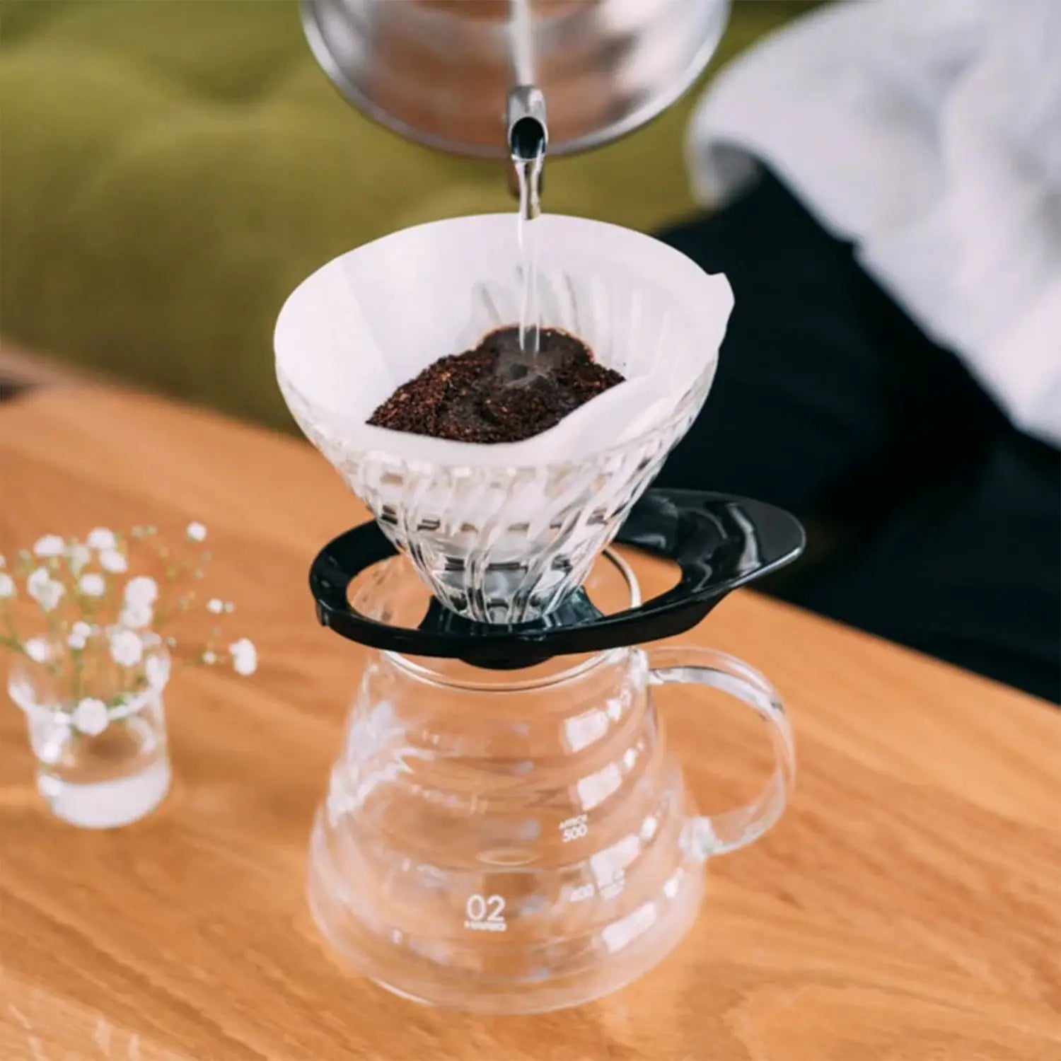Hario V60 Heat Resistant Glass Coffee Dripper - Premium Pour Over Coffee Maker for Home & Office Brewing - Perfect for Specialty Coffee Lovers & Baristas