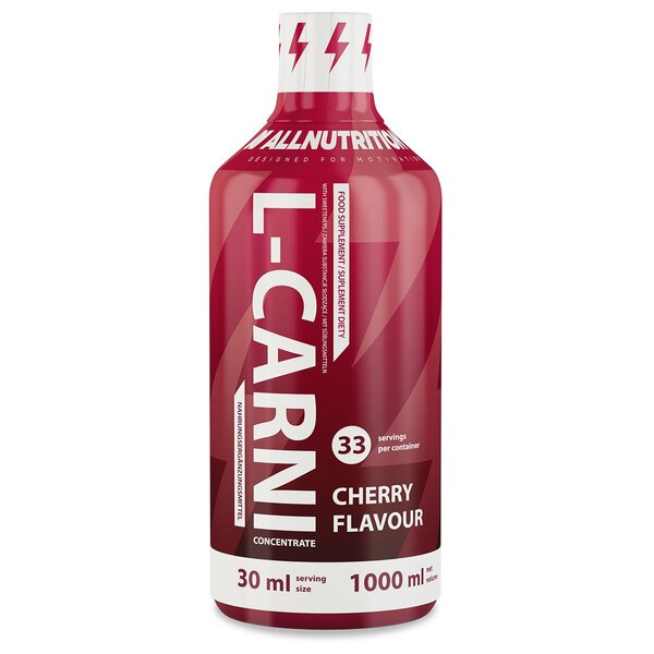 Allnutrition L-Carnitine 1000ml - Premium Fat Metabolism Support, Delicious Cherry Flavor | Boost Energy & Endurance for Workouts, Weight Loss & Active Lifestyle