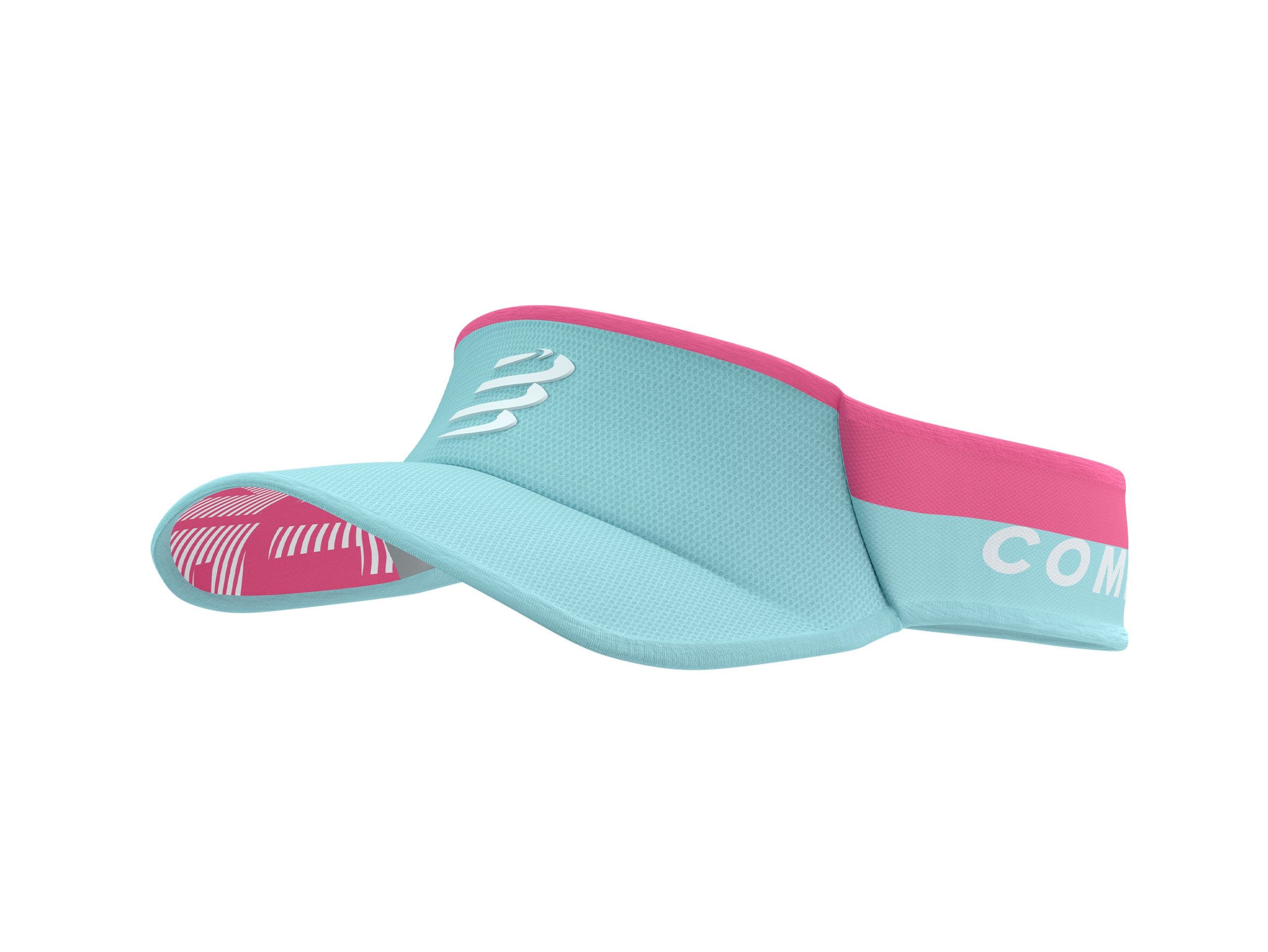 Compressport Unisex Ultralight Running Visor - Iced Aqua/Hot Pink | Sun Protection for Outdoor Sports & Hiking