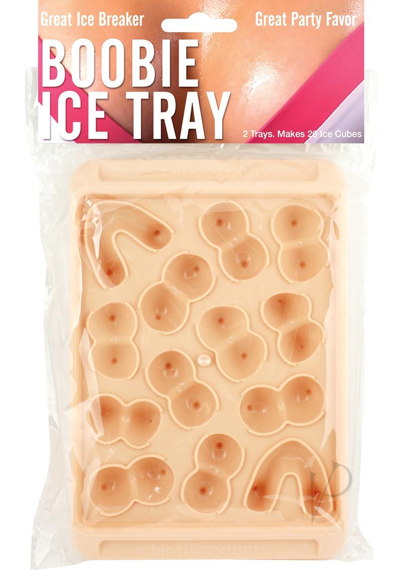 Boobie Ice Tray Flesh 2 Pack - Silicone Breast Shaped Ice Cube Molds for Bachelorette Parties, Cocktails & Fun Drinks