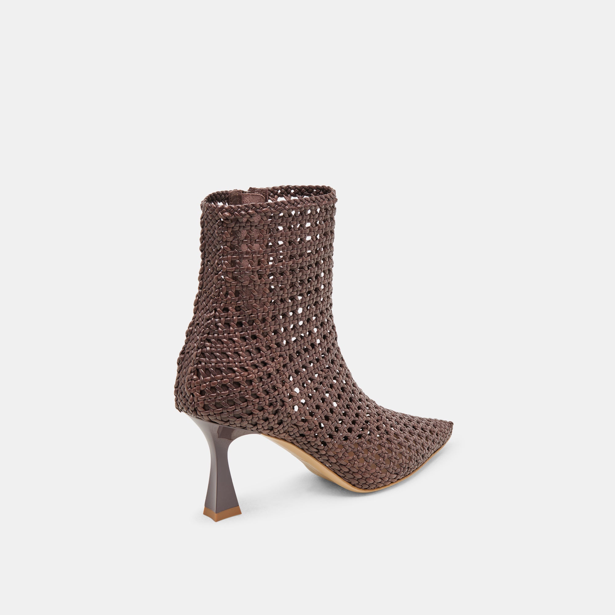 LONNI Women's DK Brown Woven Leather Booties - Comfortable Ankle Boots for Fall & Winter Fashion | Casual Outfits, Office Wear & Date Night Shoes