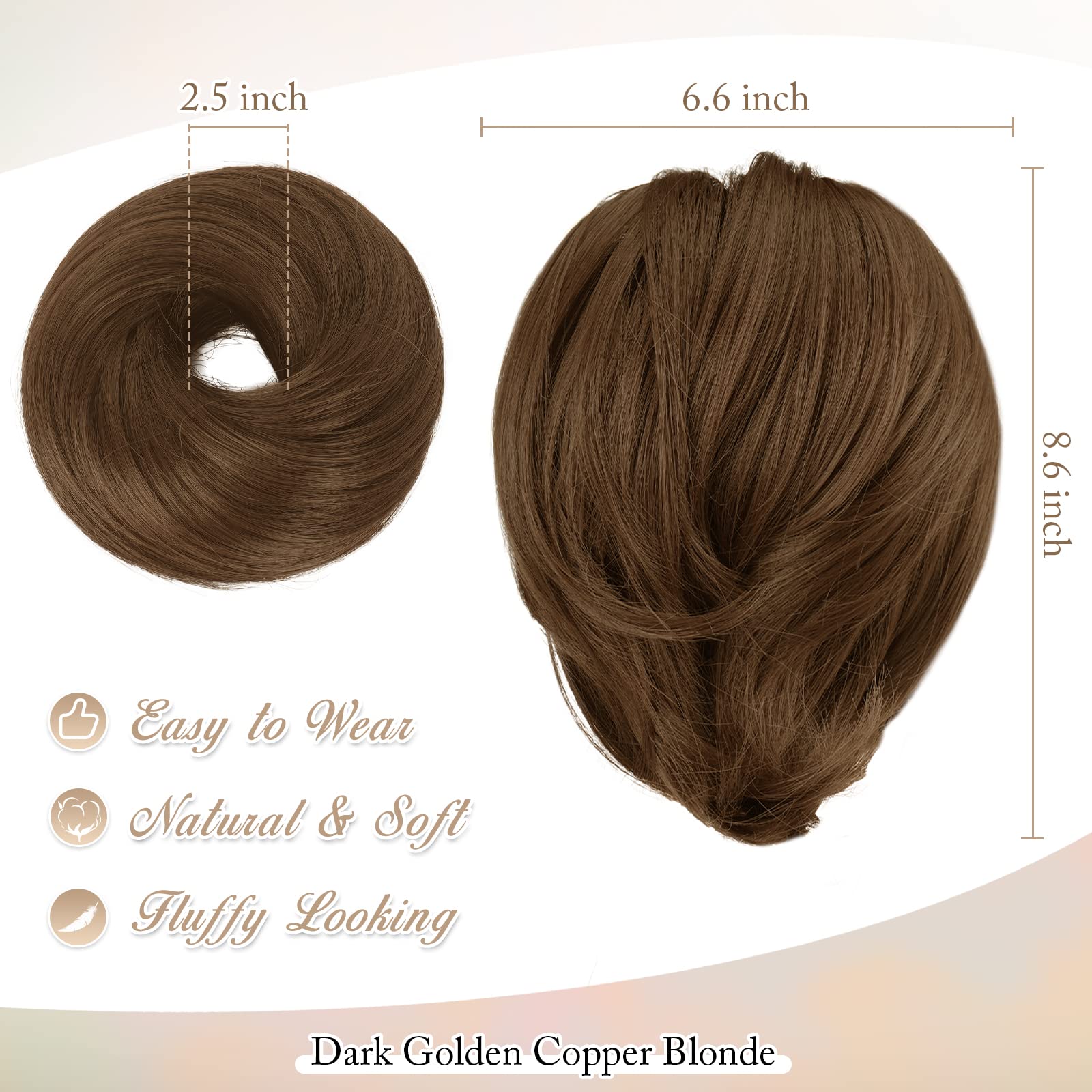 Straight Hair Bun Ponytail Extension - Elastic Scrunchie Hair Tie for Women | Perfect for Workout, Office & Everyday Hairstyles