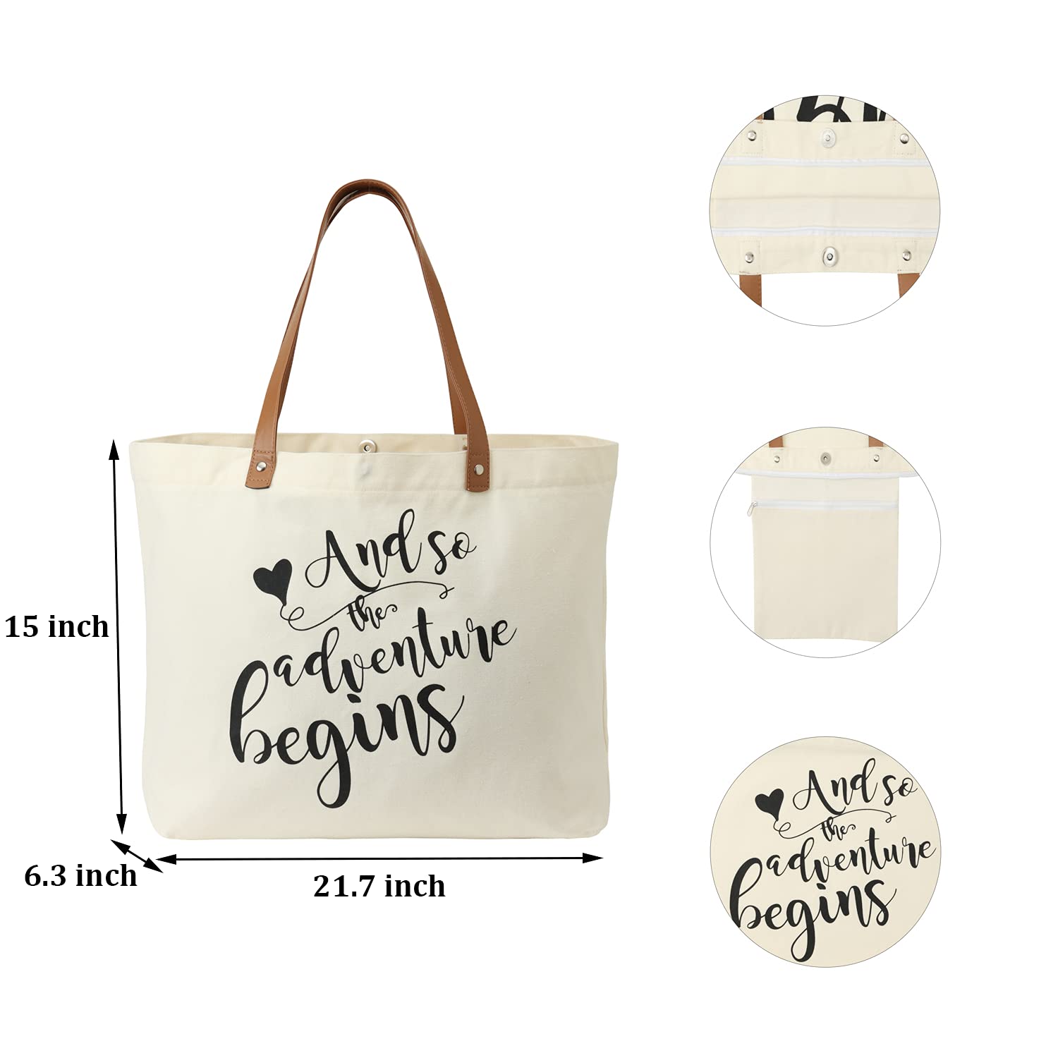 Bride Tote Bag with Makeup Bag - Perfect Wedding Gift for Bridal Showers, Bachelorette Parties & Honeymoon Travel - Large Canvas Shoulder Bag with Cosmetic Pouch for Bride-to-Be