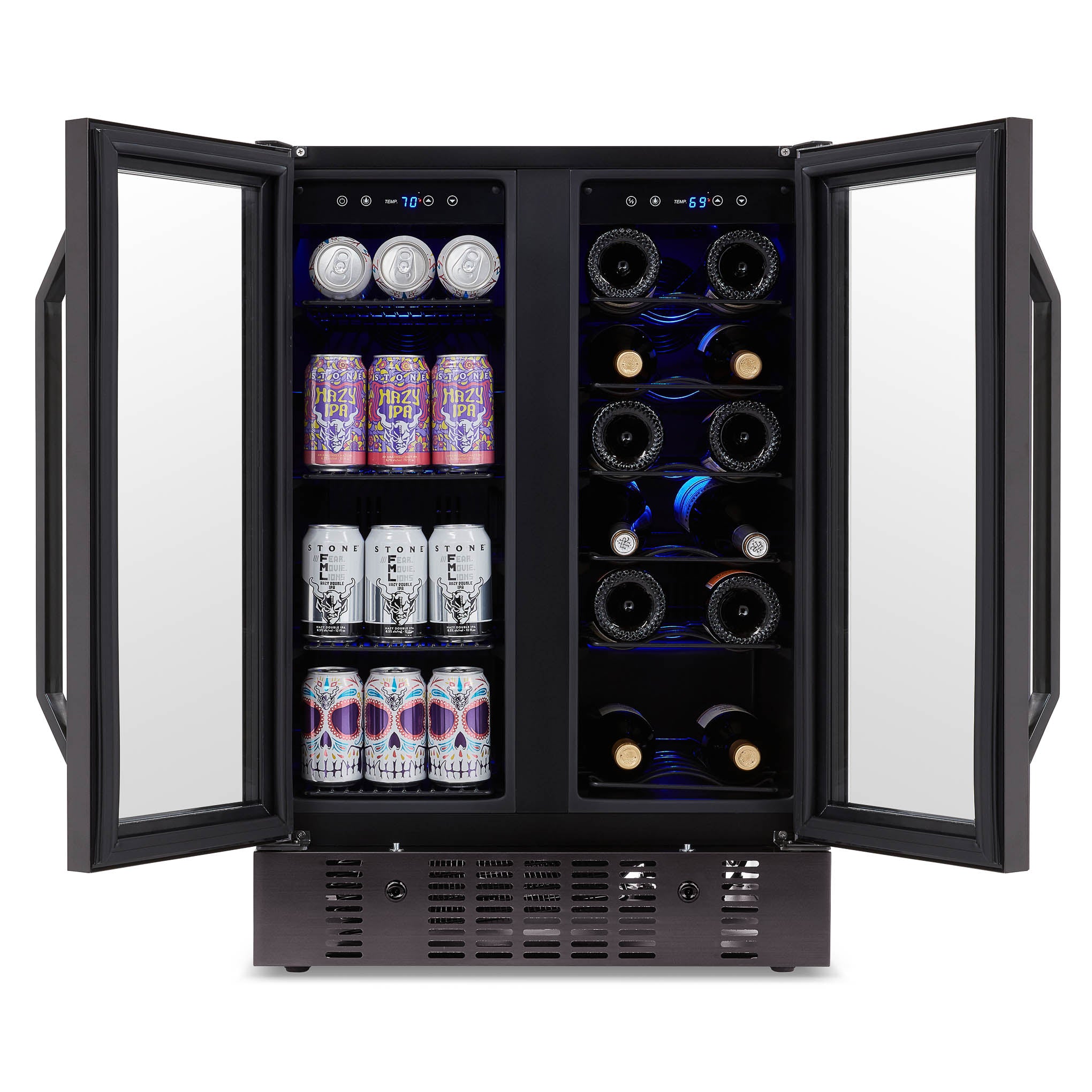 Newair® 60 Can 18 Bottle Dual Zone Built-In Beverage Refrigerator - Perfect for Home Bars, Office, and Entertaining Spaces