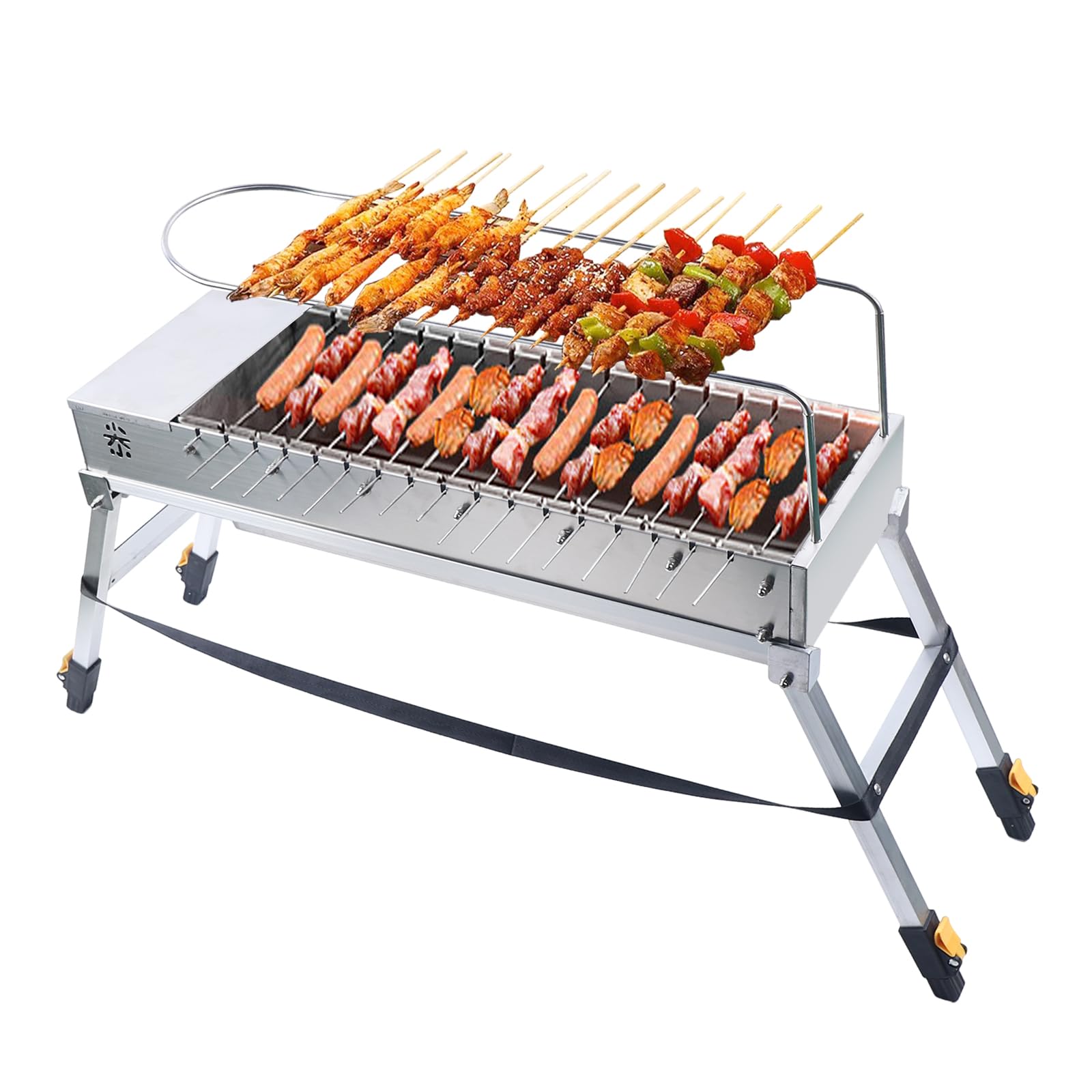 Electric Rotisserie BBQ Grill - Automatic Rotating Stainless Steel USB Grill for Outdoor Cooking, Camping & Picnics | Portable Commercial Charcoal Grill for Backyard, Tailgating & Parties