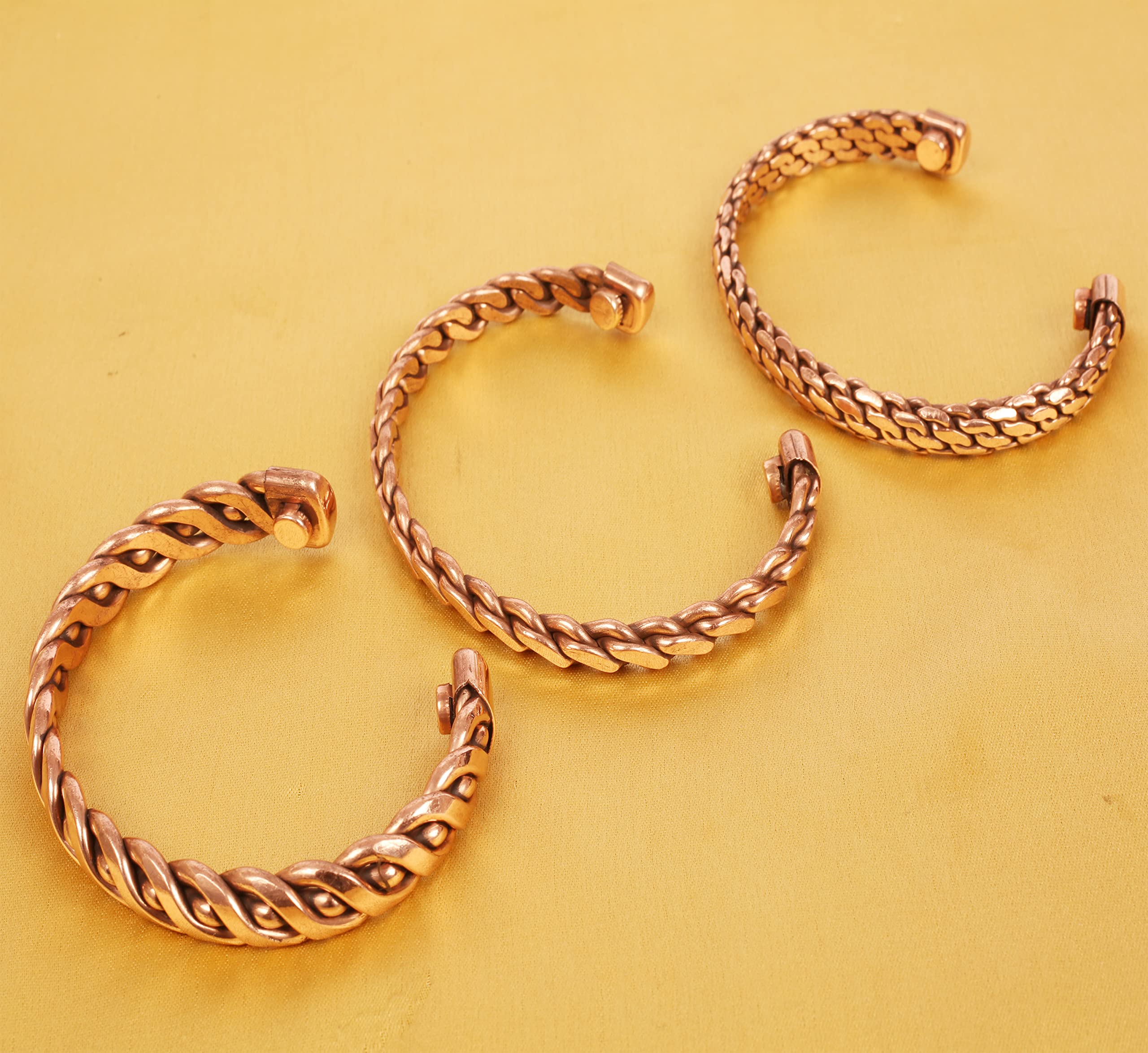 Touchstone Tibetan Style Copper Bracelet - Hand Forged Solid High Gauge Copper Cuff Jewelry for Women & Men - Multiple Design Options - Perfect for Yoga, Meditation & Spiritual Healing
