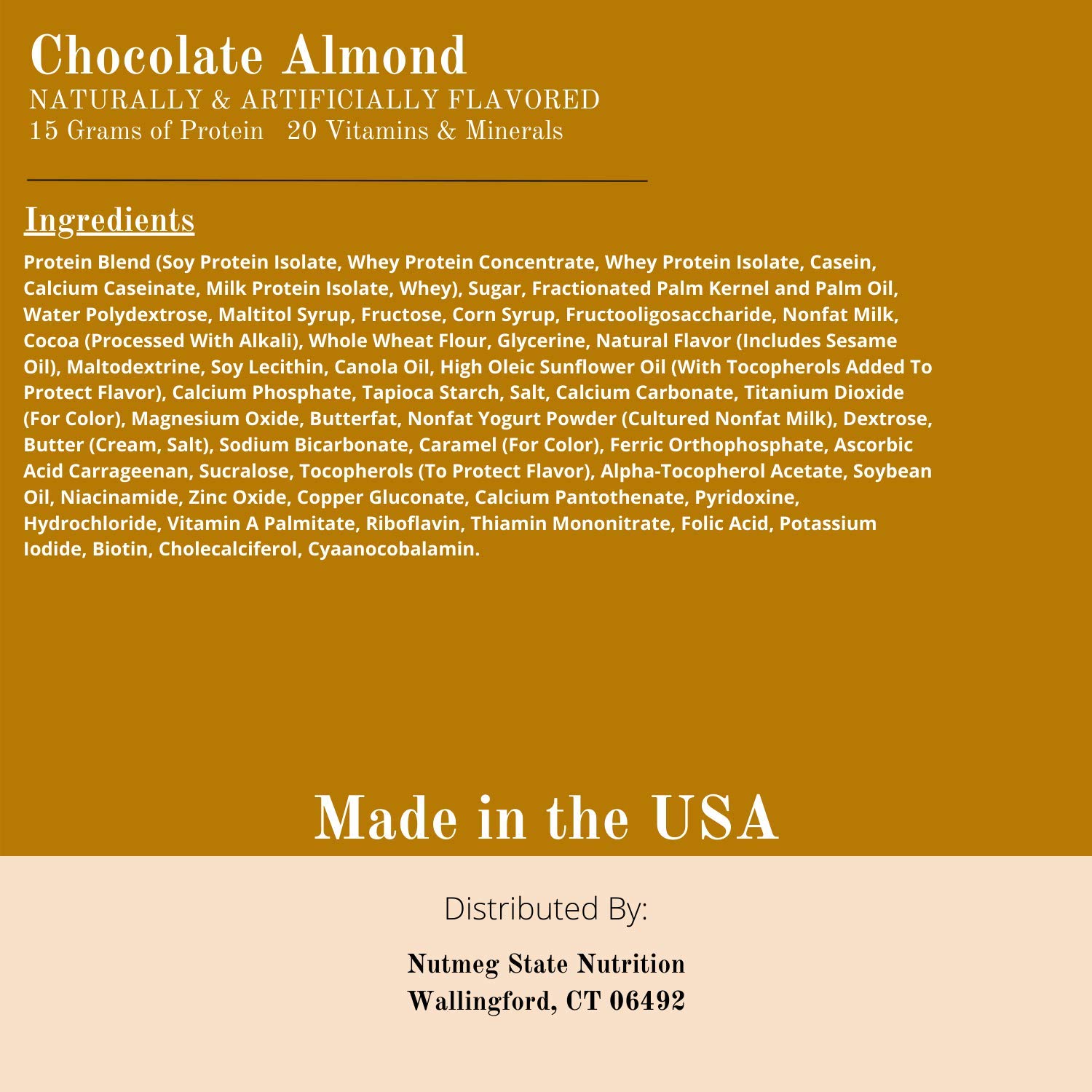 High Protein Chocolate Almond Snack Bar - 7ct, Kosher & Fiber-Rich for Fitness & On-the-Go