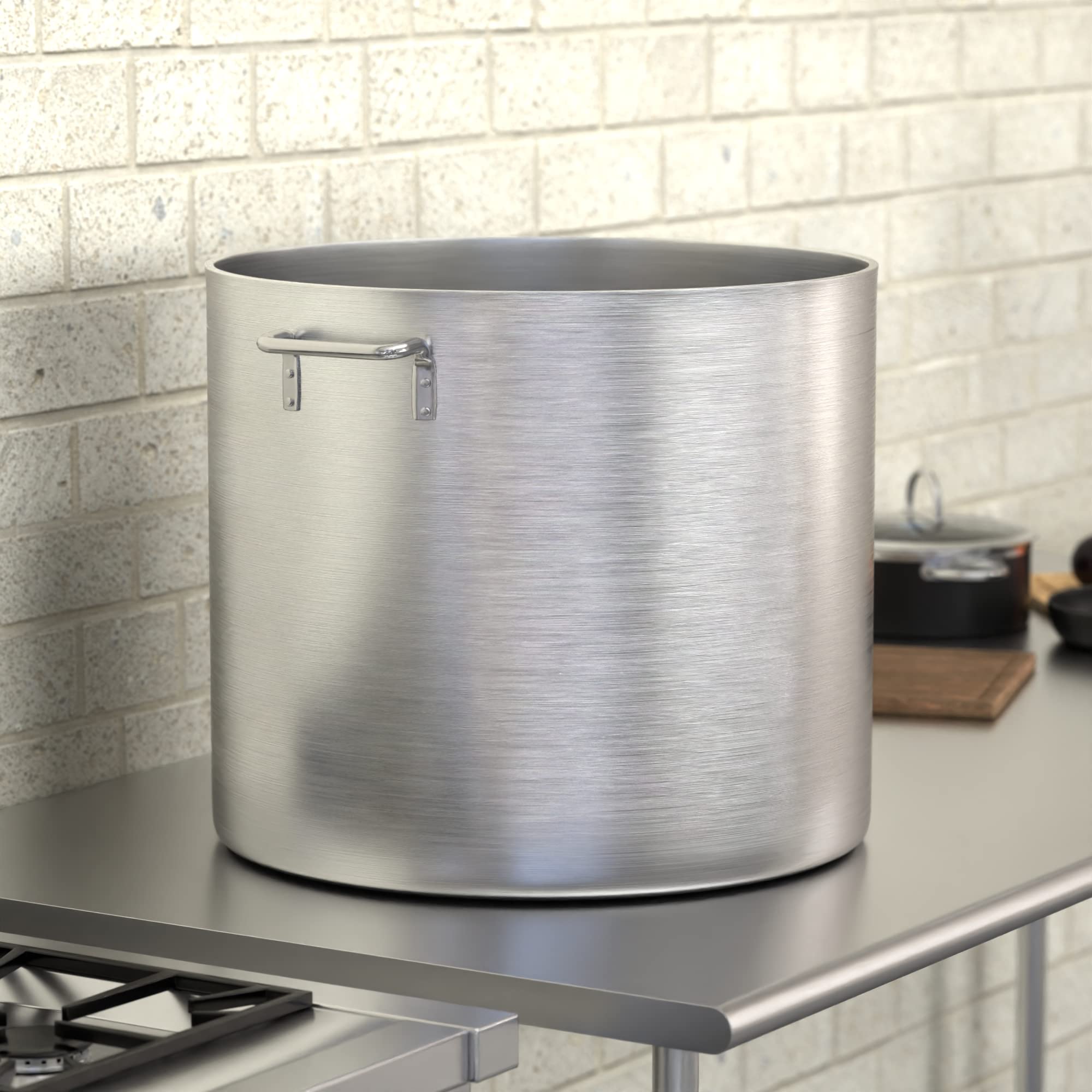 80 Qt. Heavy Duty Aluminum Stock Pot with Lid - Large Cooking Pot for Soups, Stews, Pasta & Canning - Commercial & Home Kitchen Use