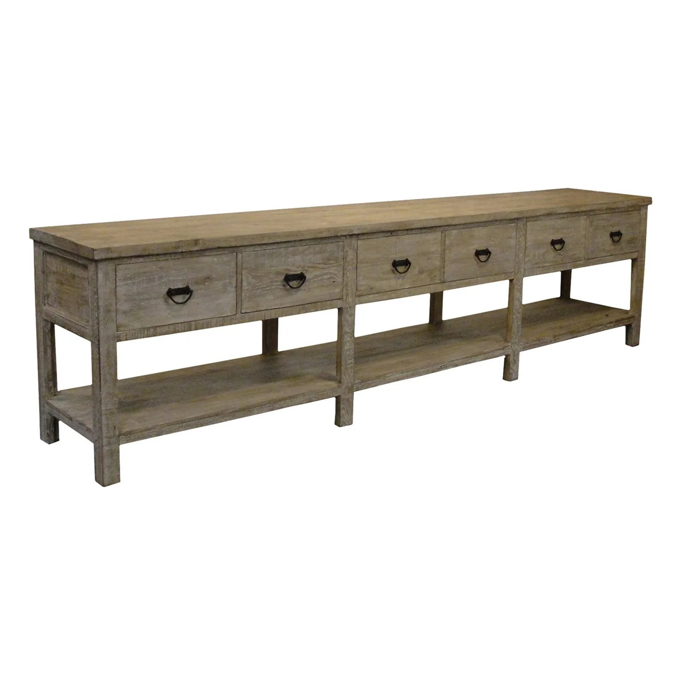 6-Drawer Dresser 142x24.5x36 Inches, Long Wooden Chest of Drawers for Bedroom Storage - Perfect for Organizing Clothes, Bedding & Accessories in Master Bedroom, Guest Room or Dorm