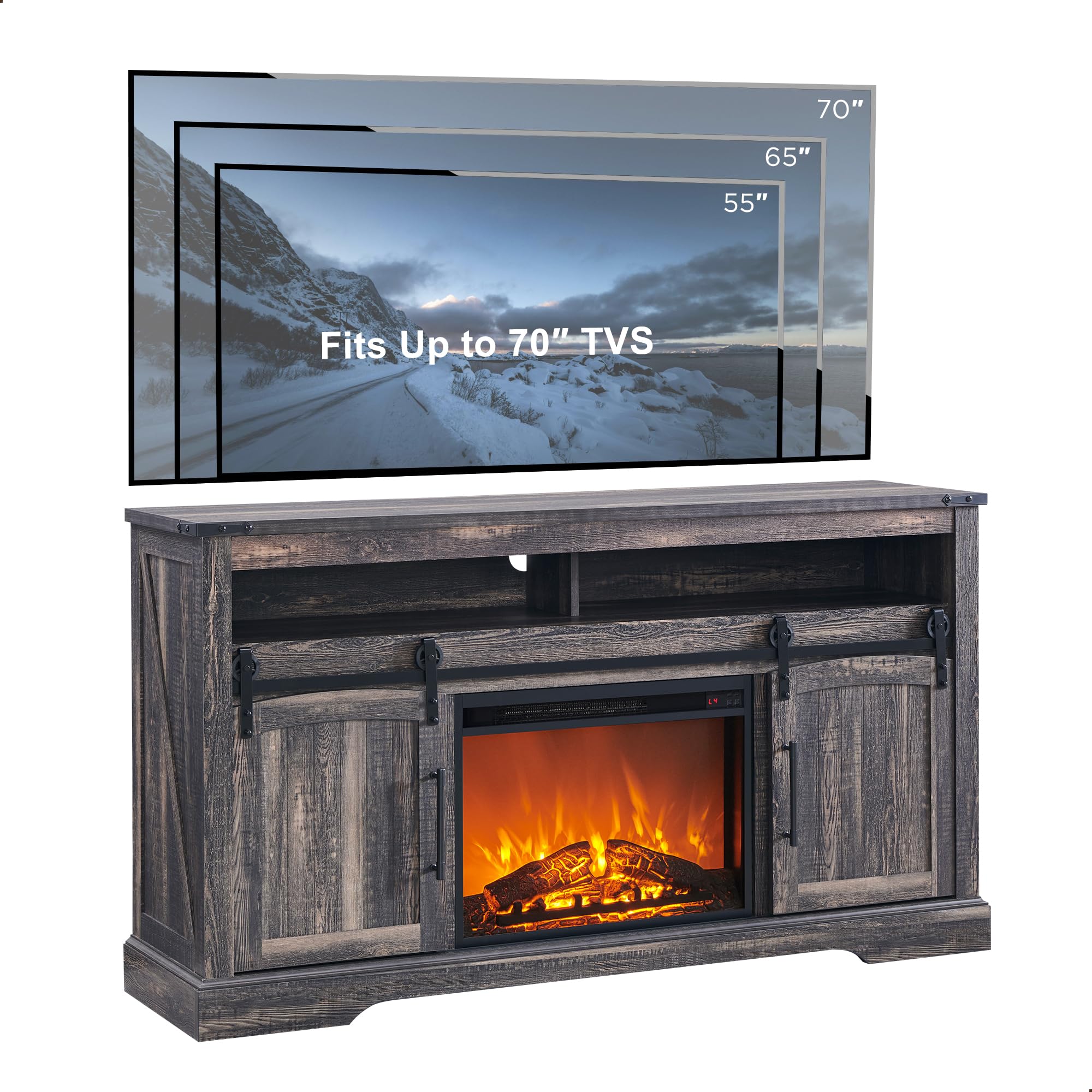 Farmhouse TV Stand for 70+ Inch TV - 33