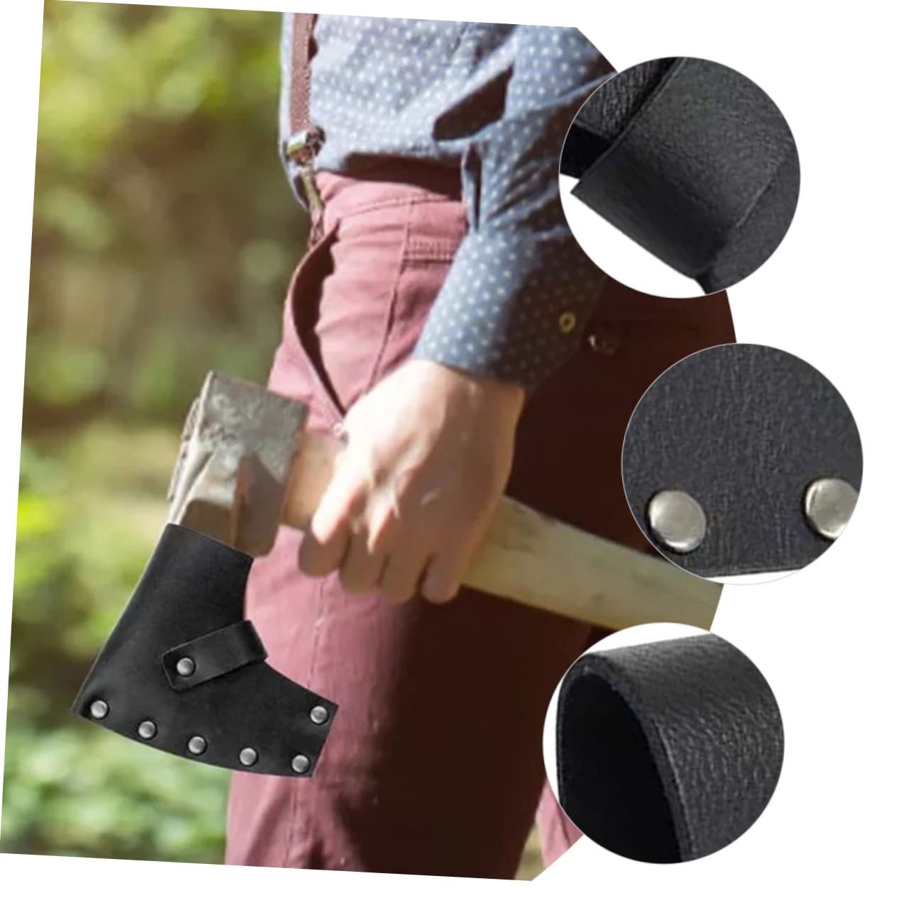Leather Hatchet Cover - Portable Camping Axe Guard for Gardening & Outdoor Use