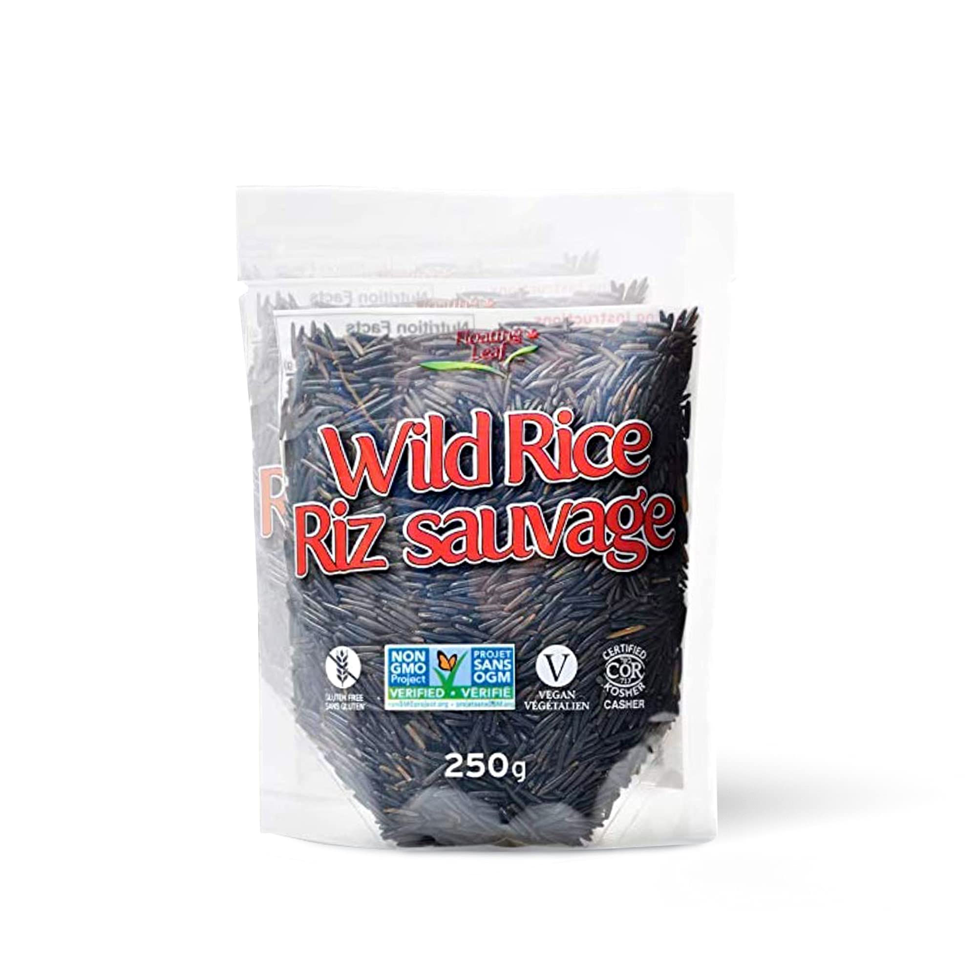 3 Packs x 8oz All Natural Wild Rice | Gluten Free, Non-GMO, Kosher & Vegan Certified | Pure Long Grain Healthy Food for Family | Perfect for Salads, Soups & Side Dishes | Floating Leaf Brand