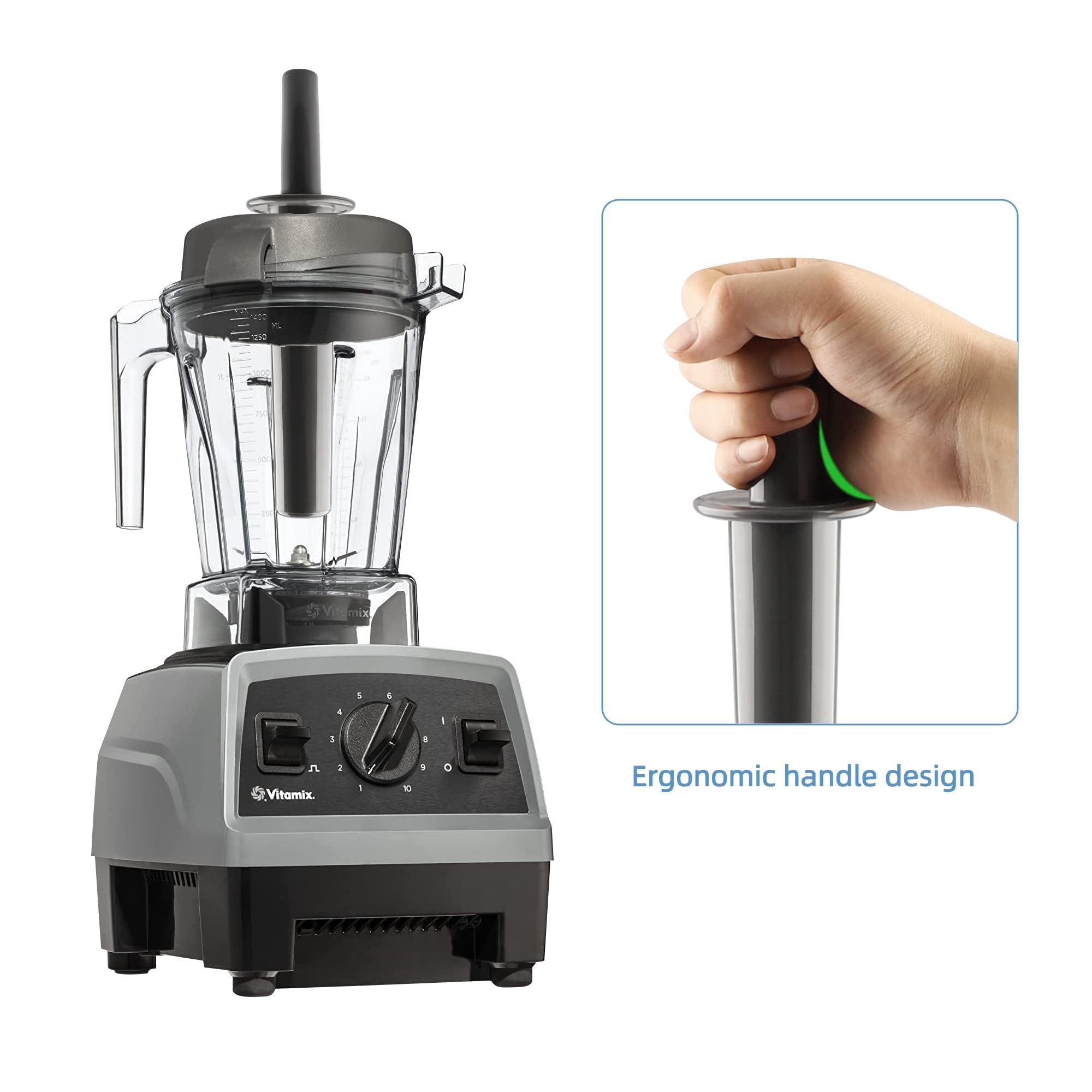 Vitamix E310 Blender Tamper Replacement - 9.75 Inch Mini Blender Pusher Compatible with 32oz & 48oz Containers (Grey) - Perfect for Smoothies, Baby Food & Nut Butter Preparation