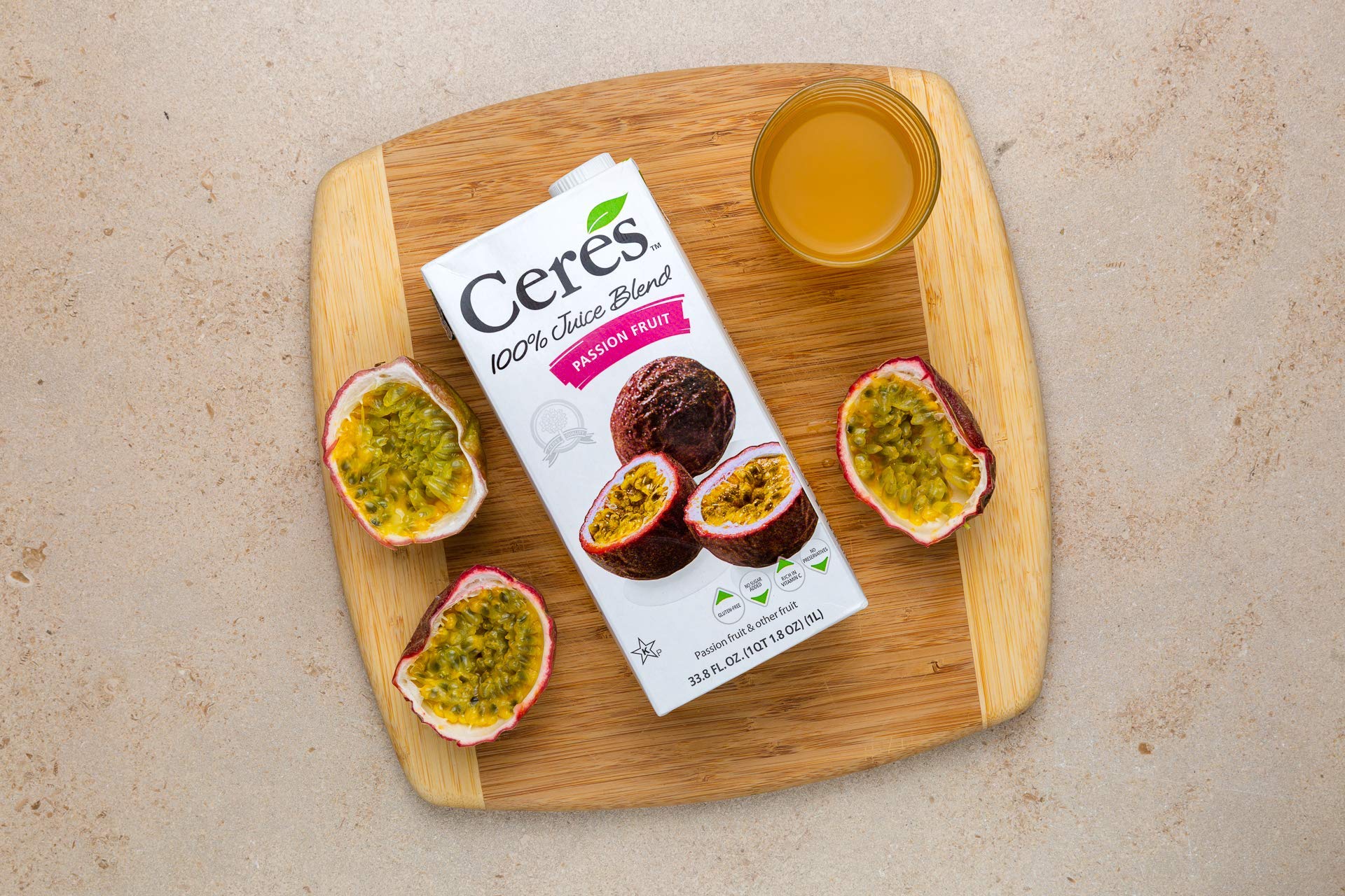 **Ceres 100% Natural Passion Fruit Juice Blend - Gluten Free, Vitamin C Rich, No Added Sugar or Preservatives, Cholesterol Free - 33.8 Fl Oz (Pack of 6) | Perfect for Smoothies, Cocktails & Healthy Hydration**