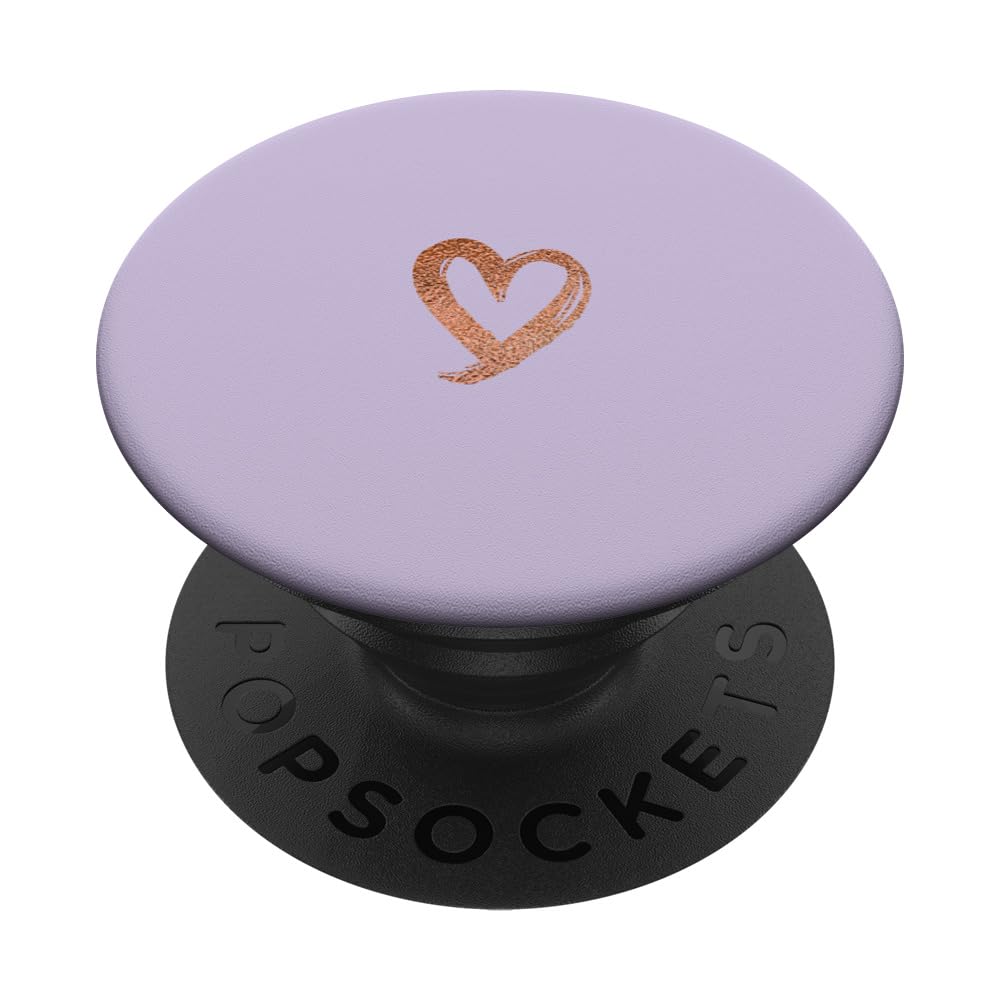 Rose Minimalist Heart Light Pastel Purple PopSockets Adhesive PopGrip - Phone Grip & Stand for iPhone, Samsung & Smartphones - Perfect for Work, Travel & Selfies