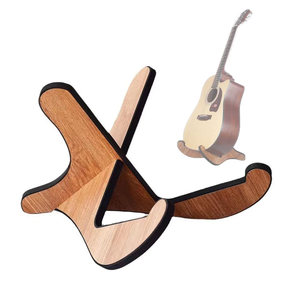 Universal Portable Wooden Guitar Stand for Acoustic & Classical Guitars - Non-Slip EVA Padding - Compact Folding Design for Home, Studio & Travel - Perfect for Practice, Performance & Storage