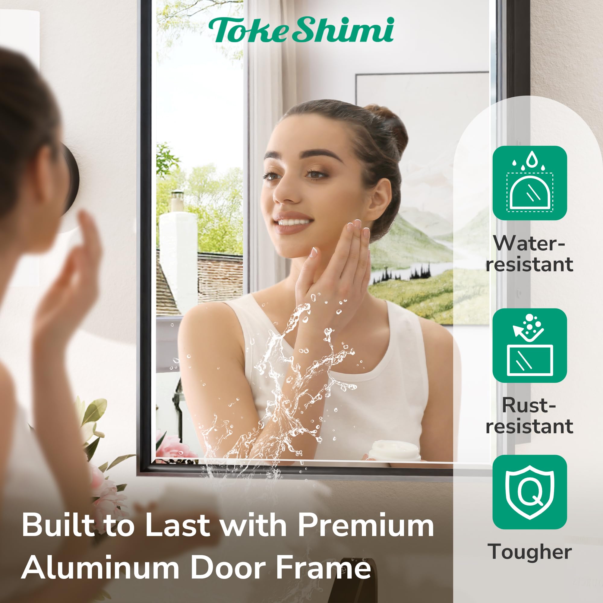 TokeShimi 30x32 Recessed Medicine Cabinet with Mirror - Wall Mounted Bathroom Storage Cabinet, Aluminum Alloy Black Beveled Mirror for Vanity | Perfect for Small Bathrooms, Powder Rooms & Modern Home Décor