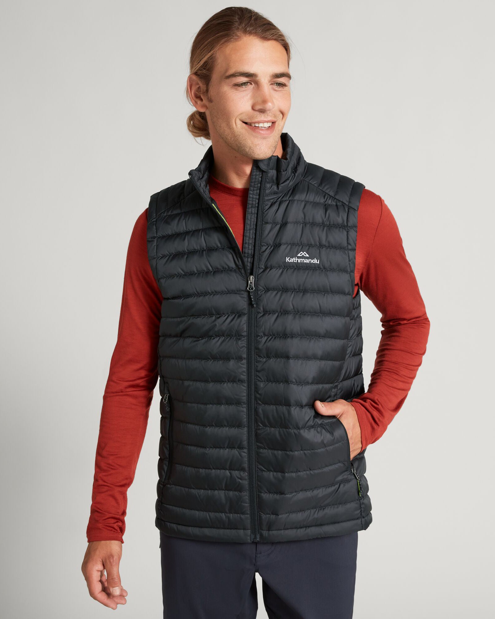Men's Heli Down Vest - Lightweight Warm Winter Puffer Jacket for Outdoor Activities | Black | Perfect for Hiking, Camping & Cold Weather