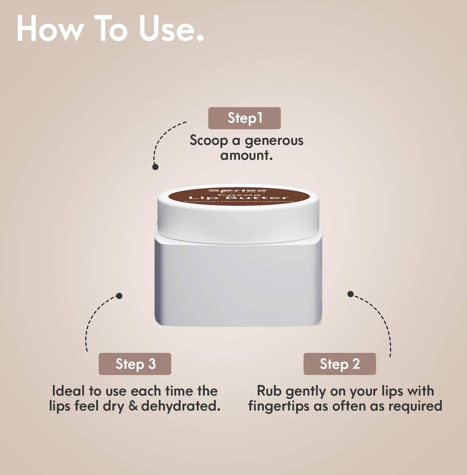 Spriea Herbals Cocoa Lip Butter - Hydrating & Nourishing for Dry, Dark, Pigmented Lips | Enriched with Rose Oil, Mango Seed Oil, Lavender Oil, Licorice Oil & Vitamin E | Perfect for Daily Lip Care, Winter Protection & Natural Lip Treatment