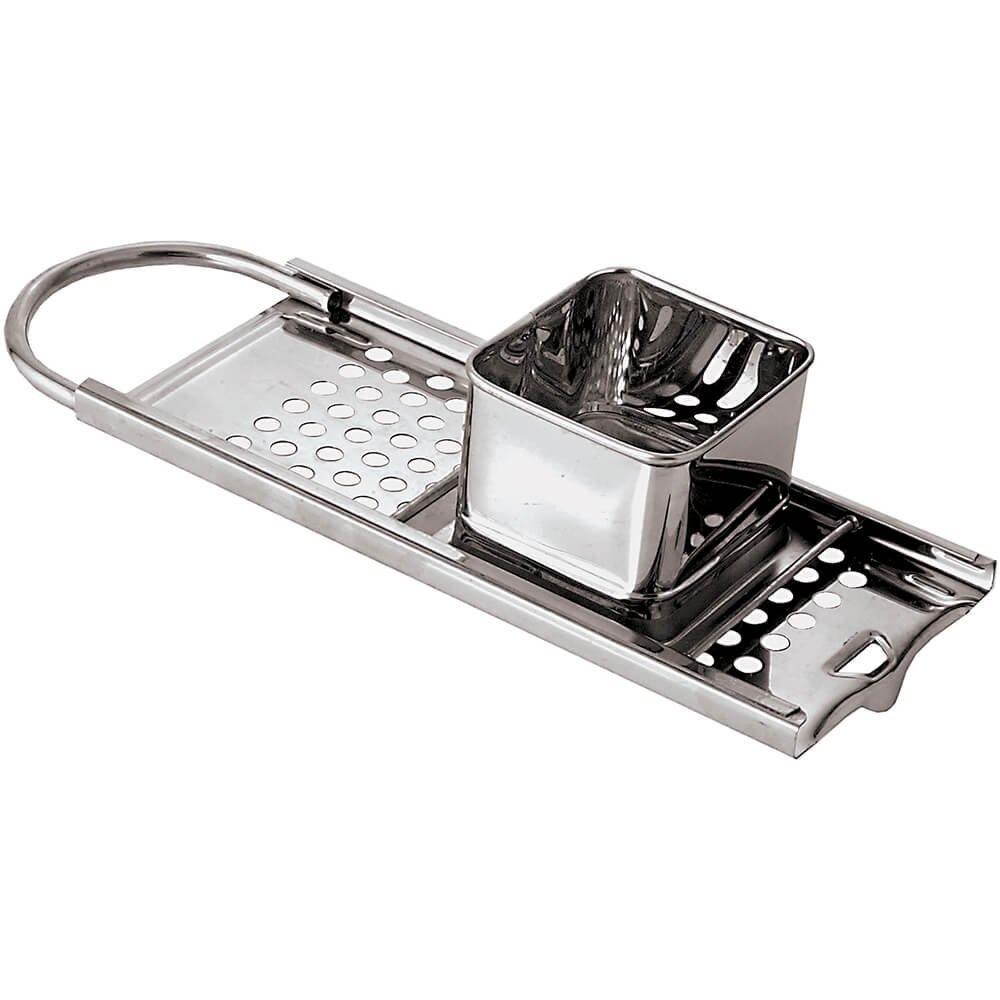 Paderno World Cuisine 49844-01 Stainless Steel Spaetzle Maker - Red | Handmade German Egg Noodle Press for Authentic Spaetzle, Dumplings & Pasta | Perfect for Home Cooking, European Cuisine & Gourmet Meals