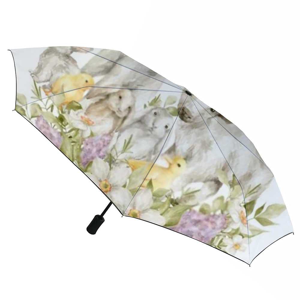 Windproof Travel Umbrella - Compact Automatic Open/Close Rain Umbrella with Watercolor Cow Print for Men & Women - Perfect for Golf, Commuting, and Outdoor Adventures