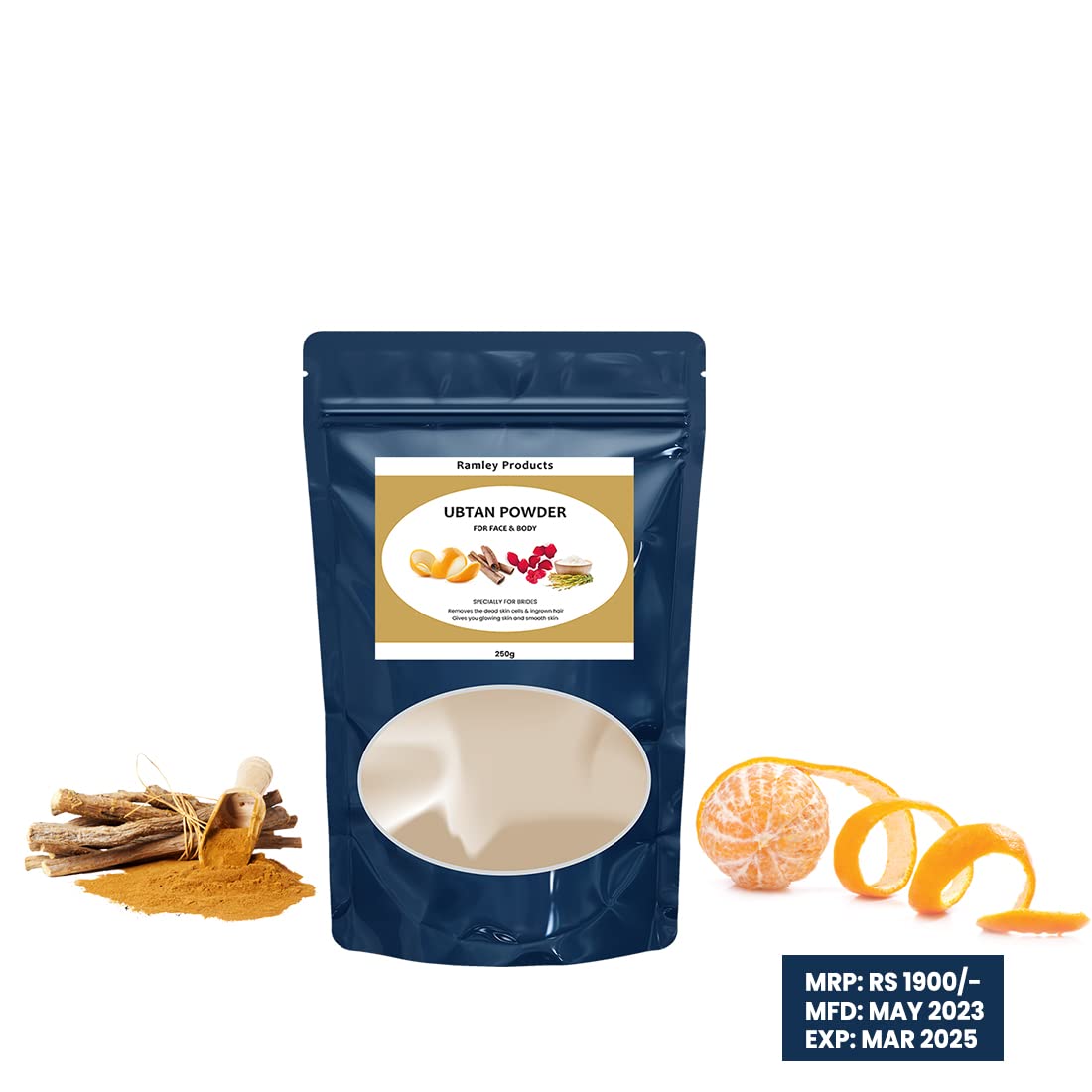 ZeroLuxury Ubtan Powder for Face & Body - 250g (Pack of 3) | Natural Exfoliating Scrub to Remove Dead Skin Cells | Gentle Skin Brightening Treatment for Daily Skincare Routine & Spa Days