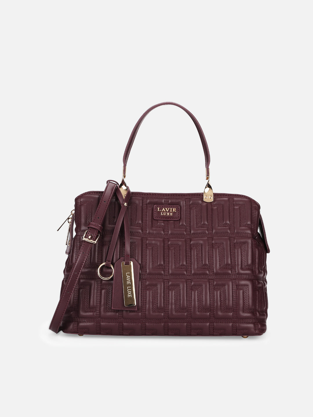 Lavie Luxe Juli25 Medium 3 Compartment Satchel Handbag for Women - Stylish Crossbody Purse with Spacious Storage for Work, Travel & Everyday Use