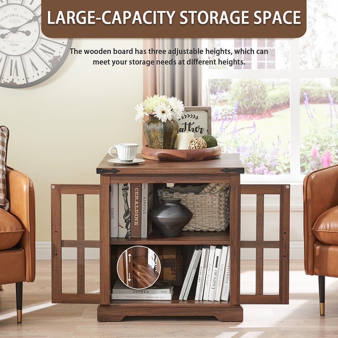 Farmhouse End Table with USB Charging Station - 24