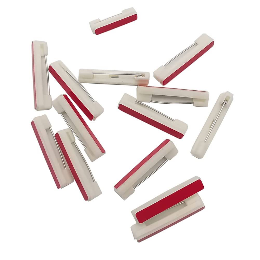 UUYYEO 100pcs White Plastic Safety Pins for ID Badges & Crafts (3.1cm)