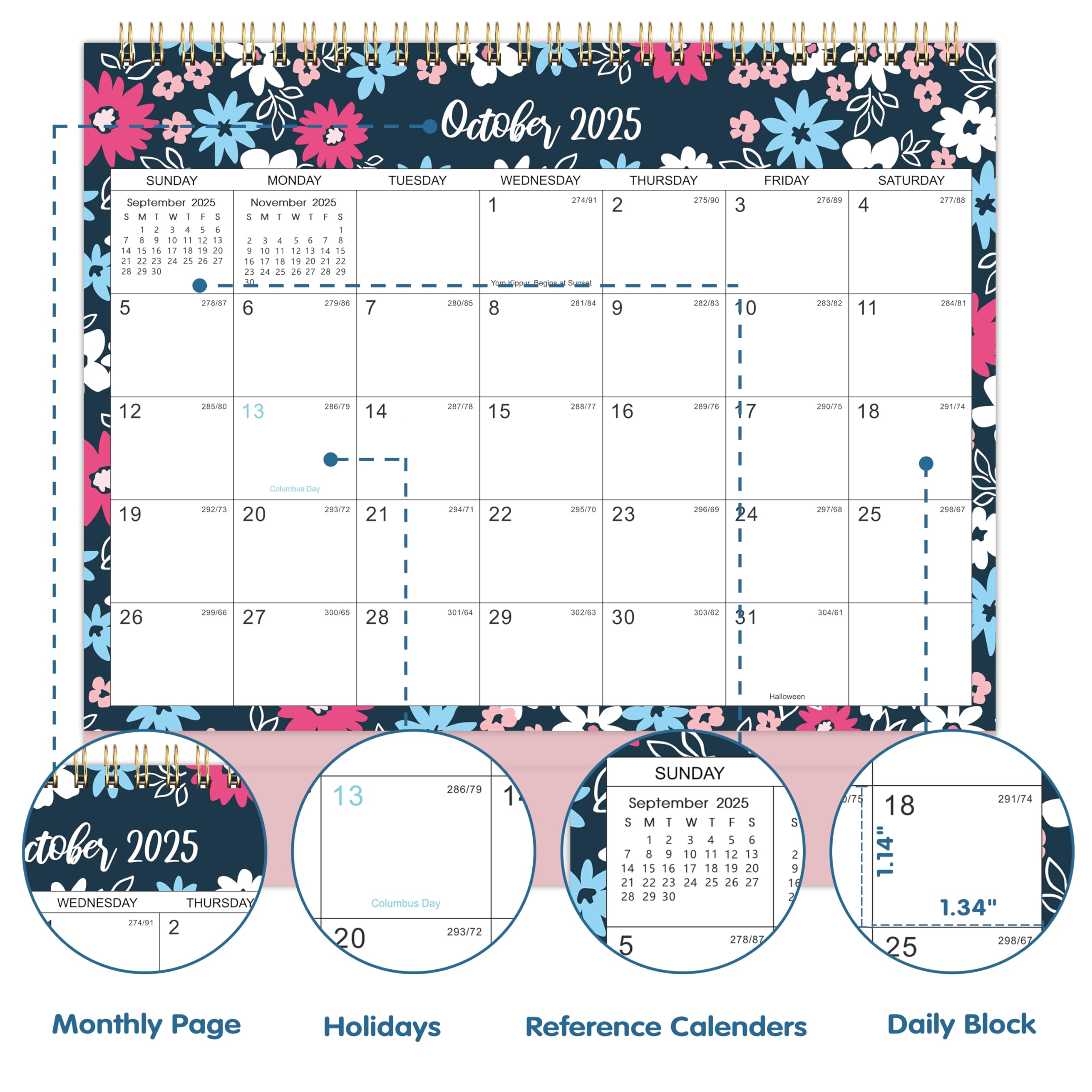 2025-2026 18-Month Standing Desk Calendar | July 2025 - December 2026 Flip Planner | 10