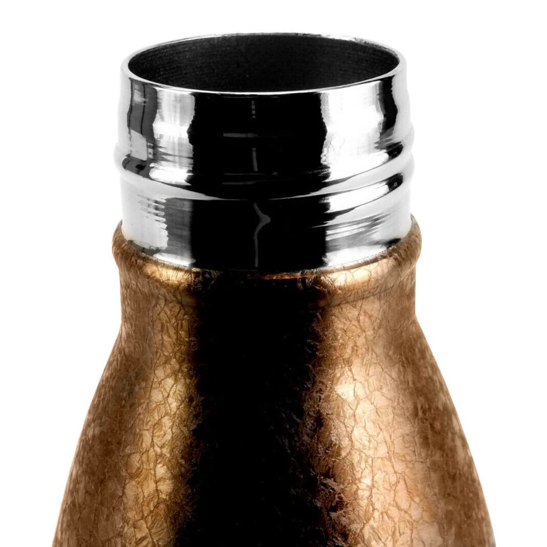 17oz Vacuum Insulated Stainless Steel Sports Water Bottle - Leak Proof, Double Wall, Keeps Drinks Hot/Cold for 24 Hours - Golden - Perfect for Gym, Hiking, Camping & Outdoor Activities
