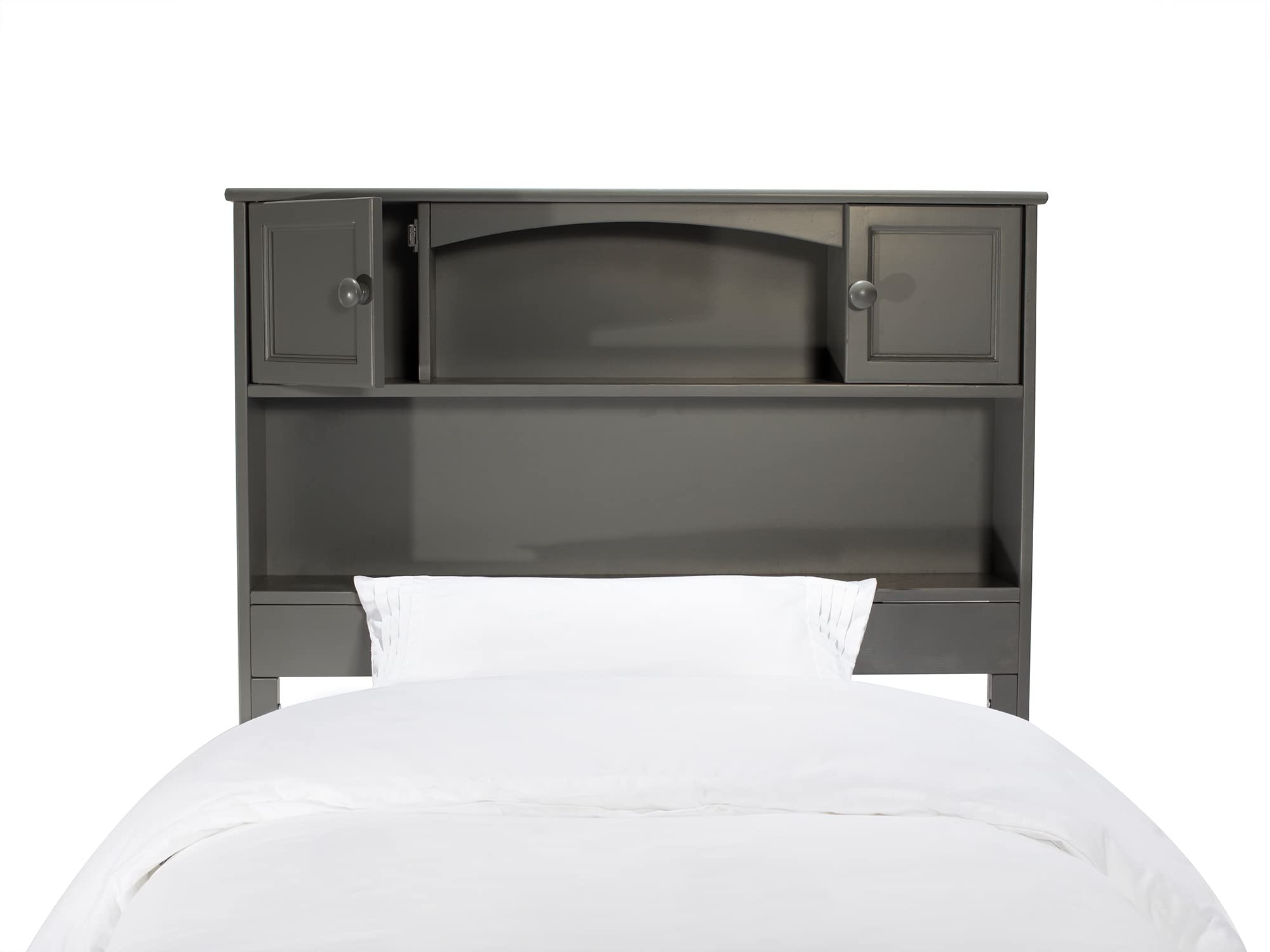 AFI Newport Twin XL Size Bed Frame with USB Charging Station, Grey - Perfect for Small Spaces, Dorms, and Guest Rooms