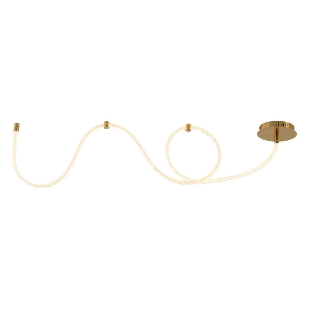 Serafina Modern Minimalist 360° Adjustable Silicone Neon Rope LED Flush Mount Ceiling Light - Dimmable Linear Lighting for Bedroom, Living Room, Kitchen & Office
