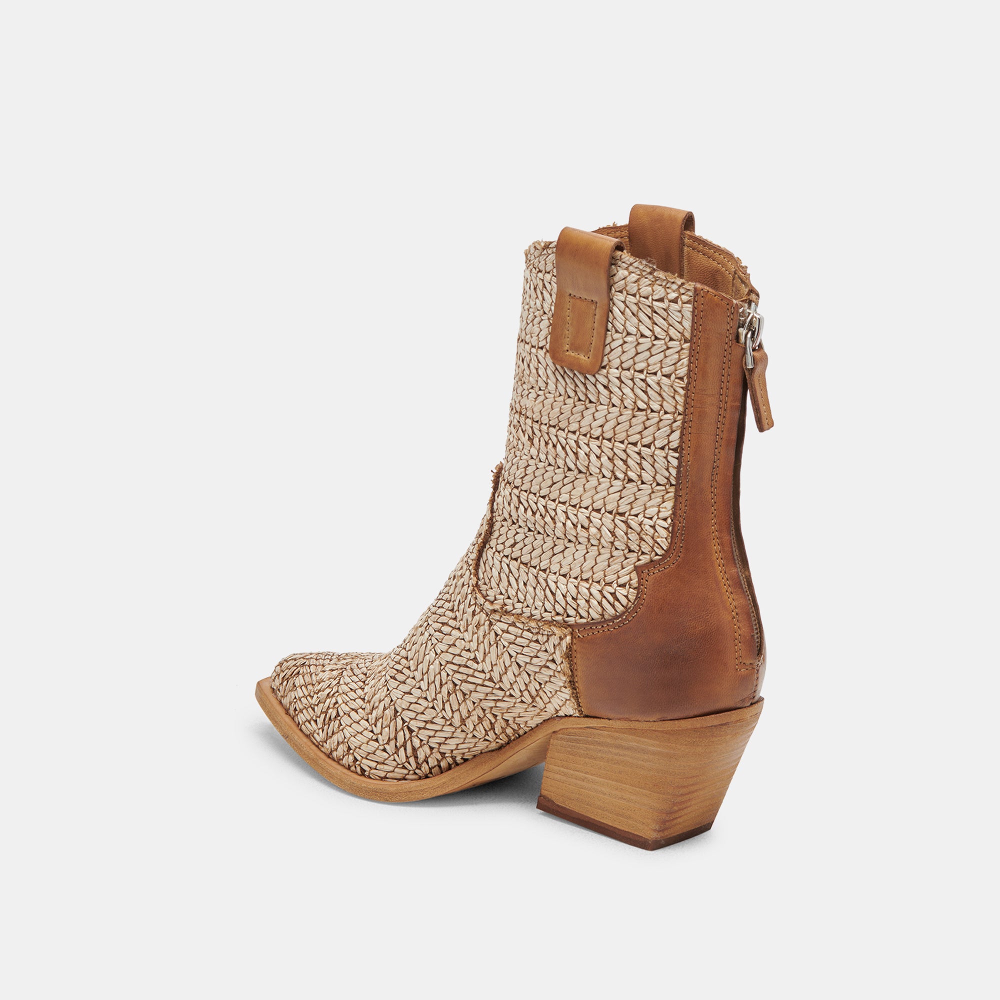 TEXIN Women's Brown Multi Raffia Booties - Comfortable Summer Sandals for Beach, Vacation & Casual Outings