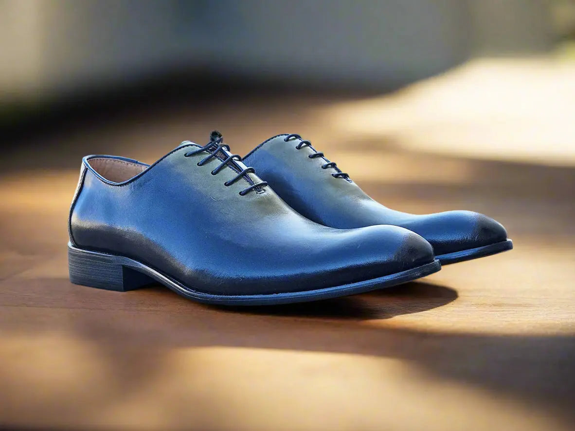 Premium Burnished Two-Tone Wholecut Oxford Dress Shoes for Men - Elegant Formal & Business Attire