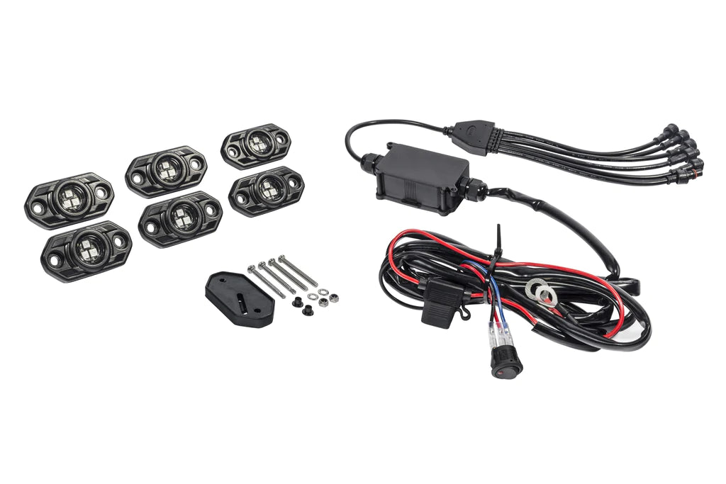 C Series RGB Multi-Color LED 6-Light System - 5W Flood Beam for Stage Lighting, DJ Parties, and Home Theater Effects