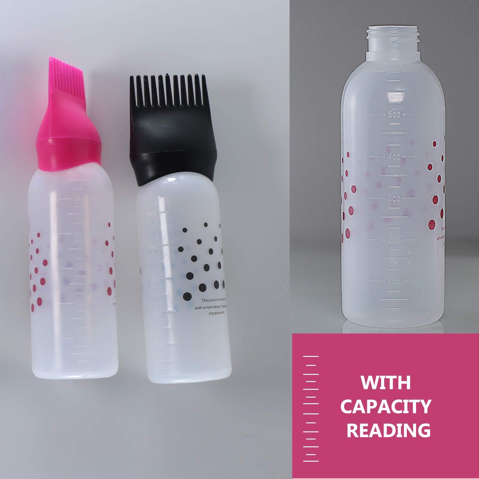 NYAMAH SALES Empty Hair Oil Root Comb Applicator Bottle with Graduated Scale - Professional Salon Hair Dye & Bleach Tool for Coloring, Oiling, and Hair Care (Pack of 1) - Perfect for At-Home Hair Treatments & Salon Styling