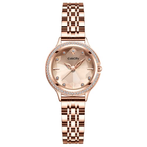 Elegant CakCity Women's Analog Quartz Watch with Crystal Starry Sky Diamond Dial - Stylish Casual Wristwatch for Ladies | Perfect for Office, Date Night & Everyday Wear