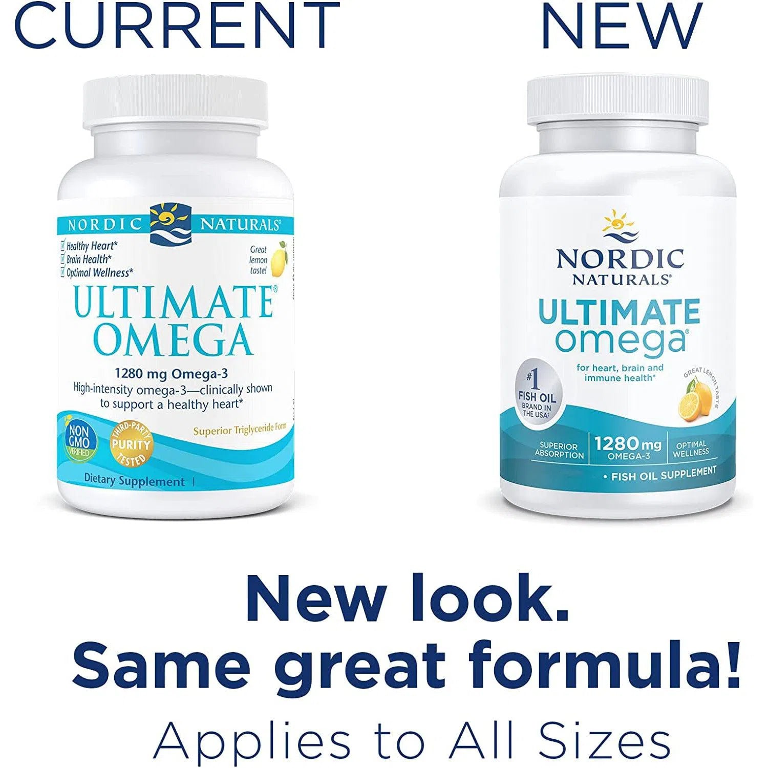 Nordic Naturals Ultimate Omega - High Potency Fish Oil Supplement with EPA & DHA for Heart, Brain & Joint Health | Supports Immune System & Cognitive Function | Great for Adults & Seniors | Non-GMO, Gluten-Free