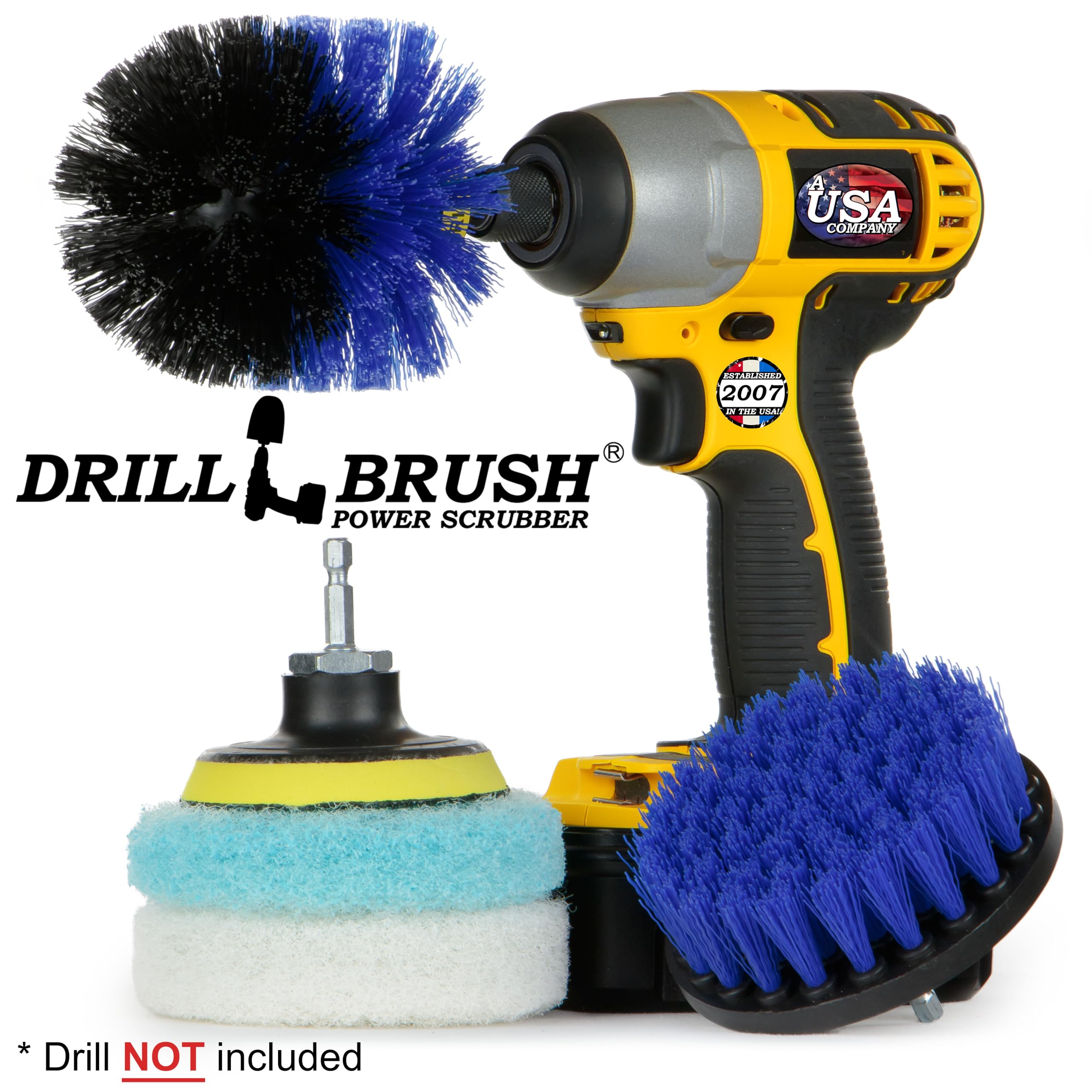 Multi-Purpose Cleaning Kit with Drill Brush & Scouring Pads - All-Purpose Cleaner for Kitchen, Stove, Cooktop, Pots, Oven, Floor & Bathroom - Heavy Duty Scrub Brush for Shower, Bathtub & Tough Stains - Ideal for Deep Cleaning Homes & Commercial Spaces