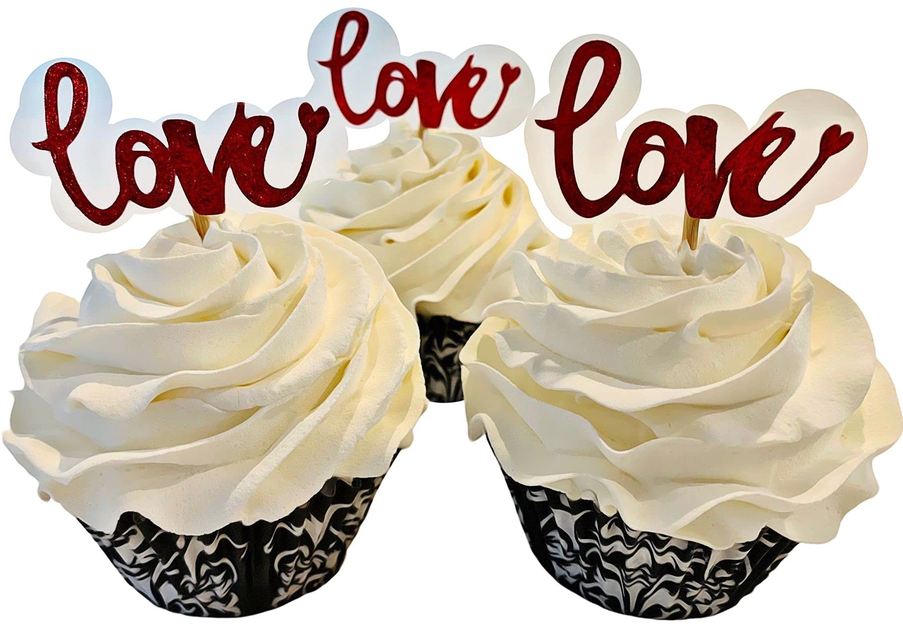 Artificial Cupcakes & Cake Set of 3 - Realistic Fake Dessert Decor for Home, Kitchen & Party Display - Valentine's Day Fake Food Centerpiece - Perfect for Wedding, Birthday & Holiday Decorations