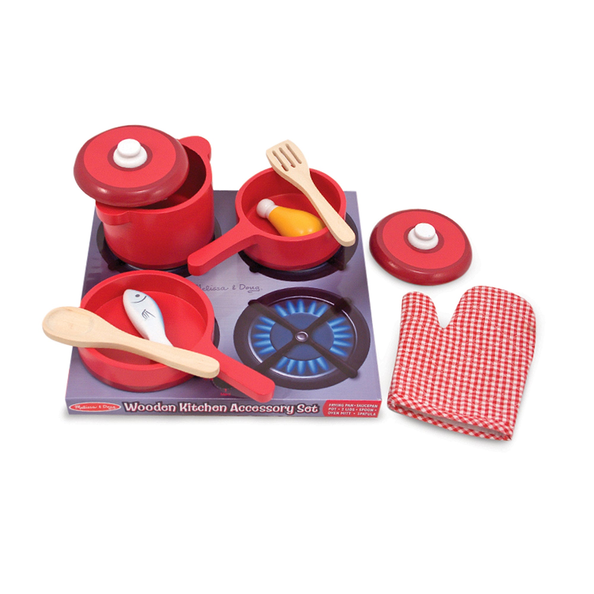 Wooden Kitchen Play Set for Kids - Pretend Cooking Toy with Utensils & Food - Perfect for Pretend Play, Role Play & Early Learning - Great Gift for Toddlers & Preschoolers