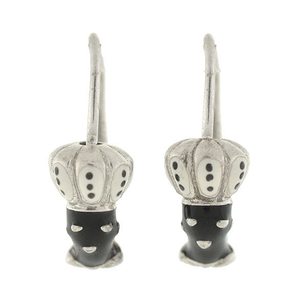 Vintage Sterling Silver & Enamel Blackamoor Earrings - Handmade Dangle Earrings for Women - Perfect for Boho, Vintage & Evening Wear