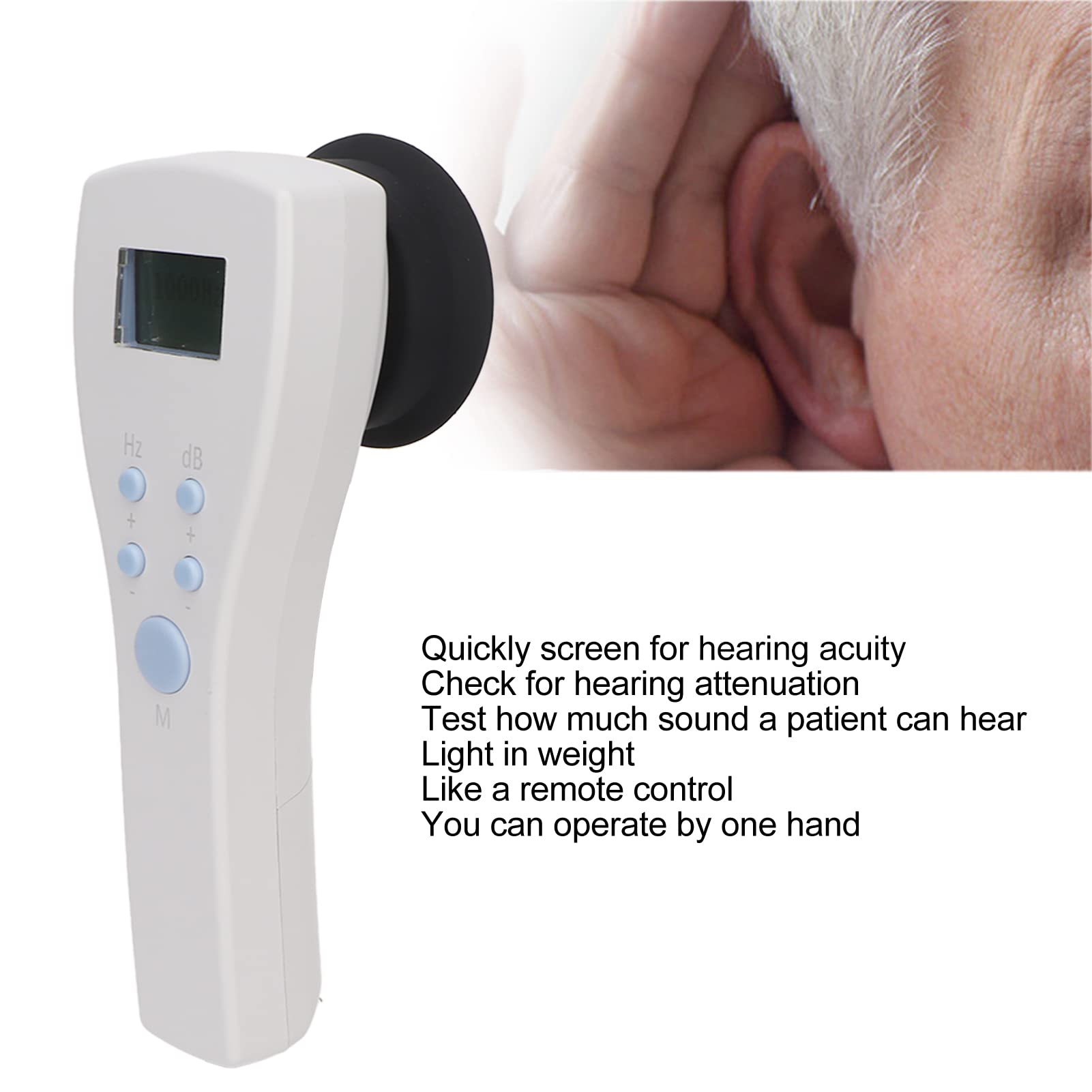 Portable Audiometer - Digital Hearing Screening Device with LCD Screen for Air Conduction Tests | Ideal for Schools, Hospitals, Elderly & Pediatric Hearing Exams | Home & Clinical Use