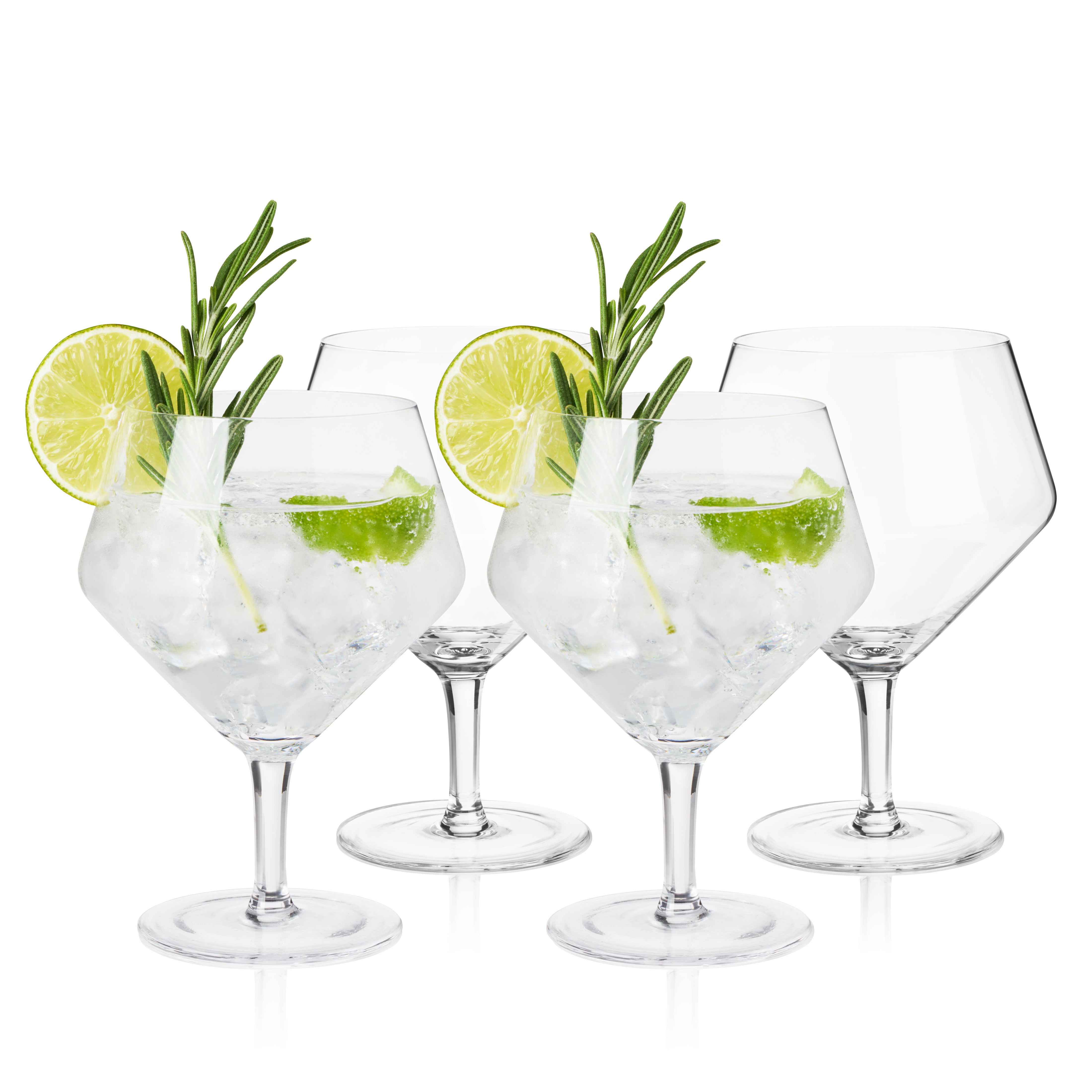 Elegant Raye Angled Crystal Gin & Tonic Glasses Set of 4 - Perfect for Cocktail Parties, Home Bars & Luxury Drinkware Collections