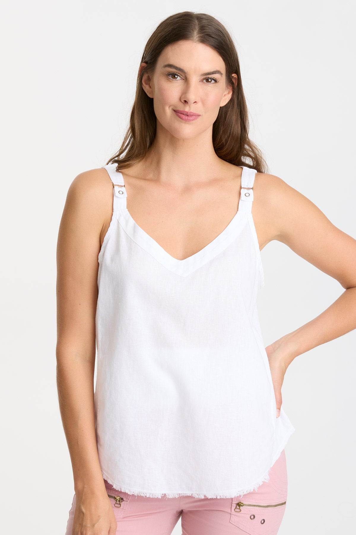 Linen Theroux Tank Top for Women - Soft Breathable Summer Casual Shirt - Perfect for Beach, Travel, and Everyday Wear